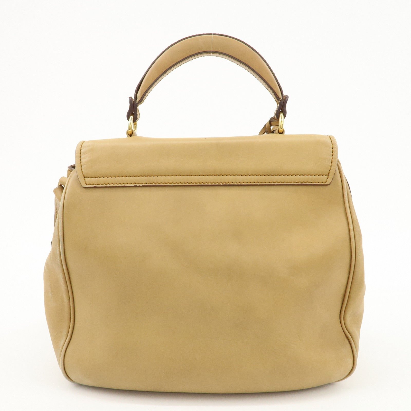 miu miu leather 2way shoulder bag hand bag beige used miu miu leather 2way shoulder bag hand bag beige used