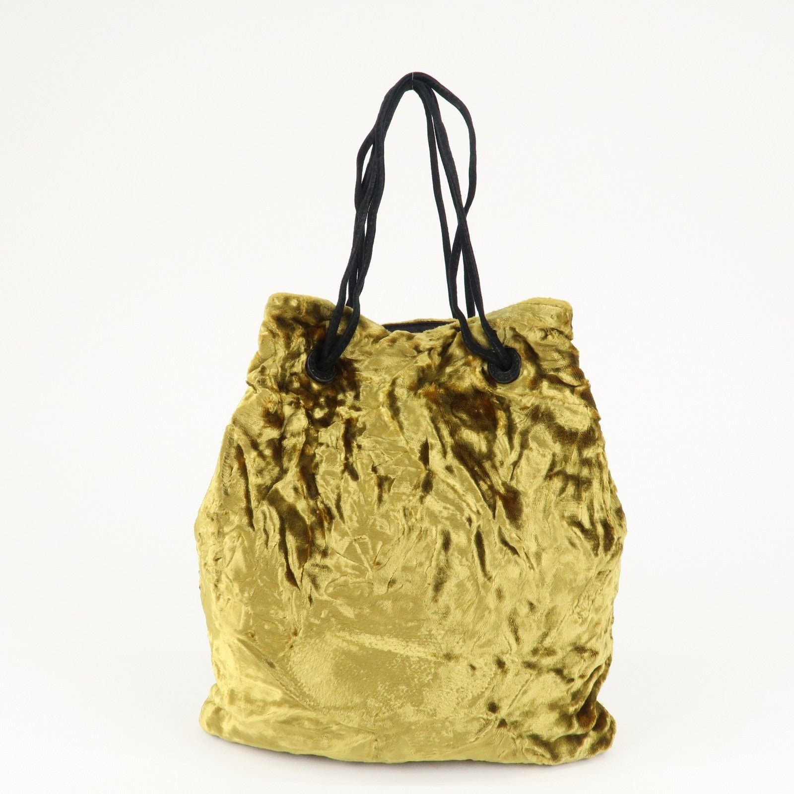 miu miu satin velour suede shoulder bag drawstring bag gold black used miu miu satin velour suede shoulder bag drawstring bag gold black used