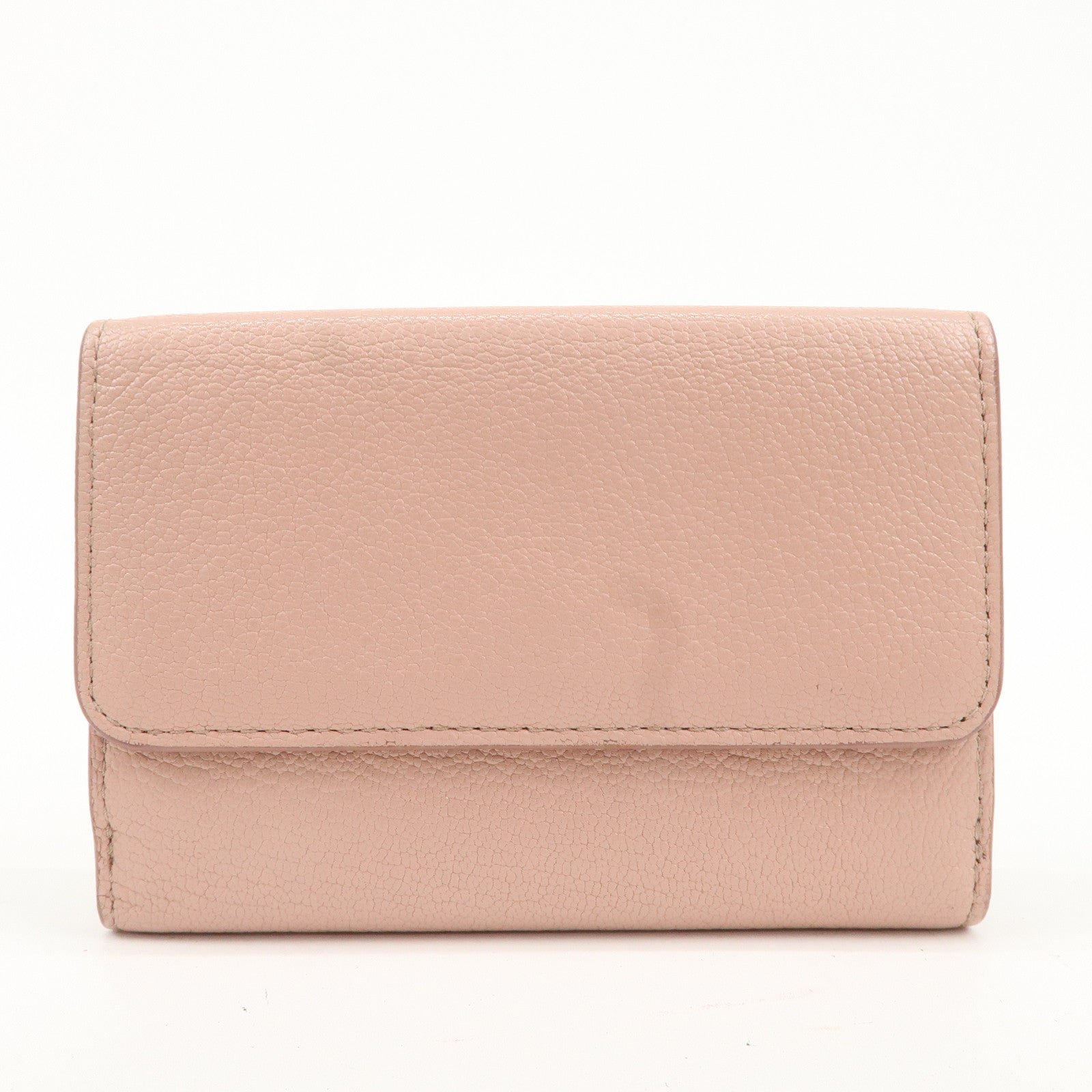 miu miu leather double hook bi fold wallet pink gold hardware used miu miu leather double hook bi fold wallet pink gold hardware used