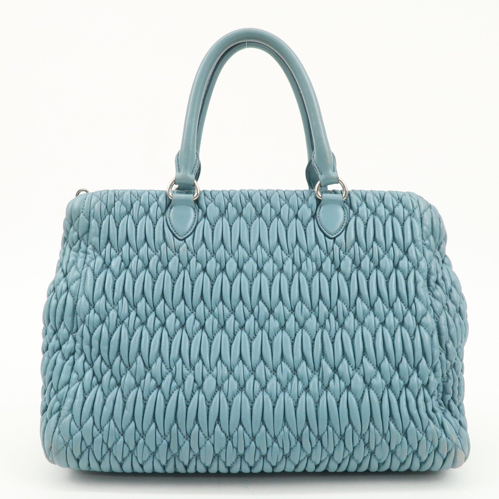 miu miu matelasse nappa crystal leather 2way bag rn0958 used miu miu matelasse nappa crystal leather 2way bag rn0958 used