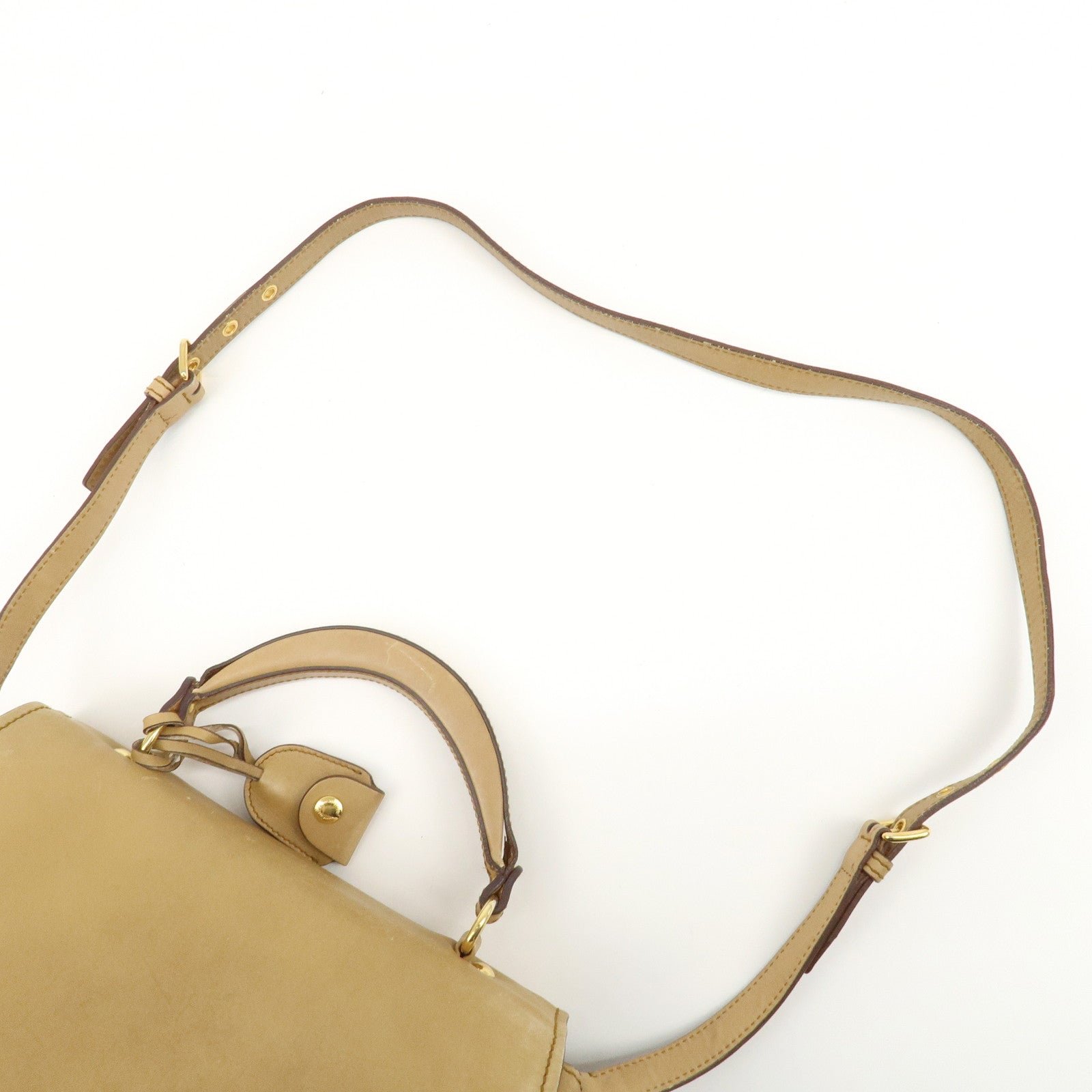 miu miu leather 2way shoulder bag hand bag beige used miu miu leather 2way shoulder bag hand bag beige used
