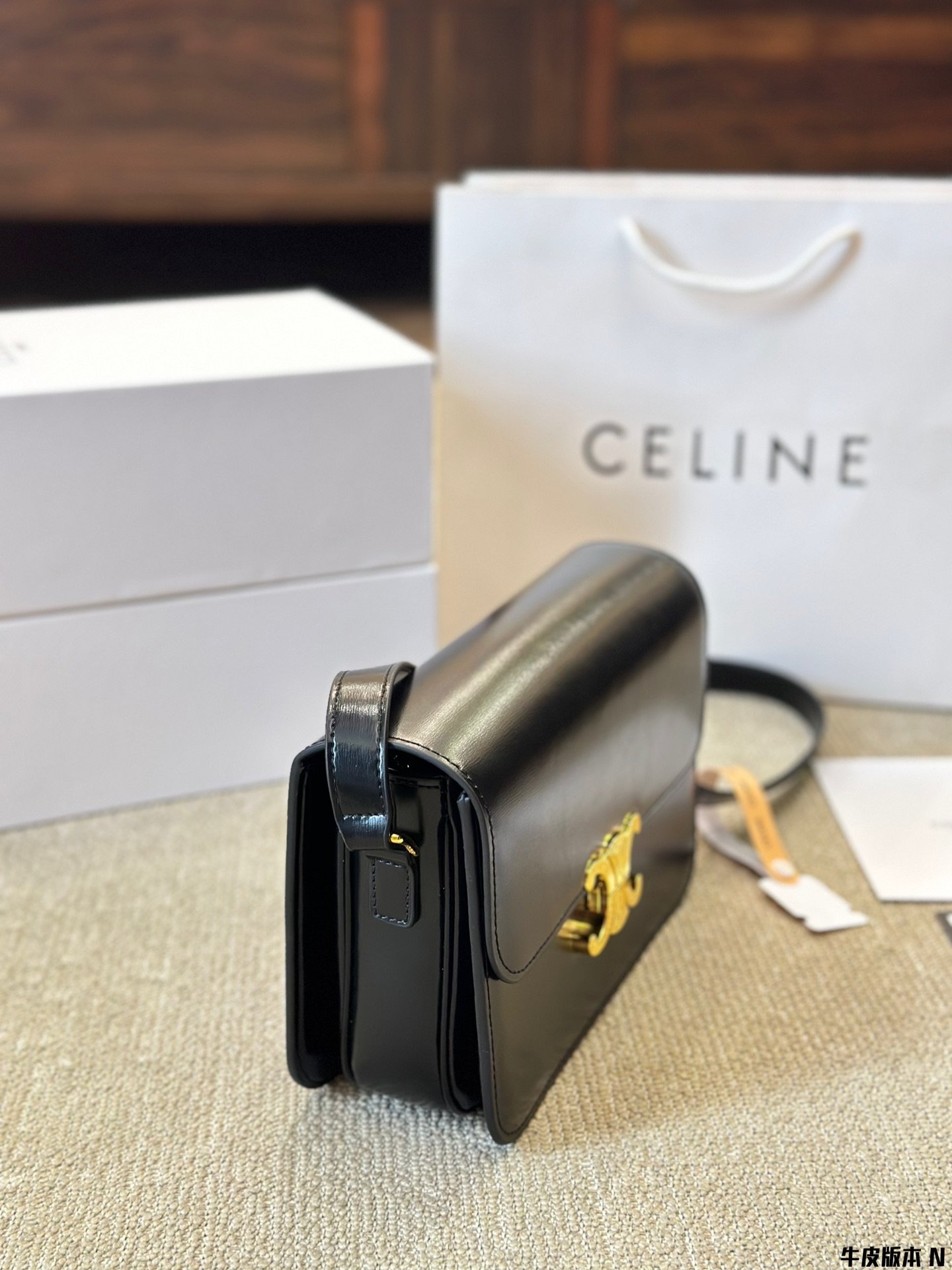 teen triomphe bag in shiny calfskin teen triomphe bag in shiny calfskin