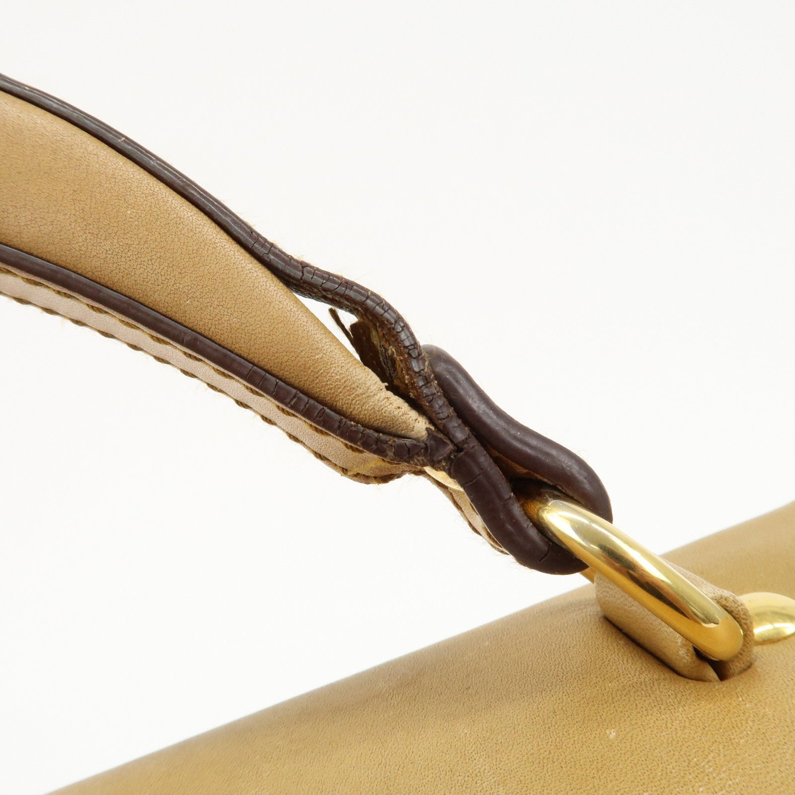 miu miu leather 2way shoulder bag hand bag beige used miu miu leather 2way shoulder bag hand bag beige used