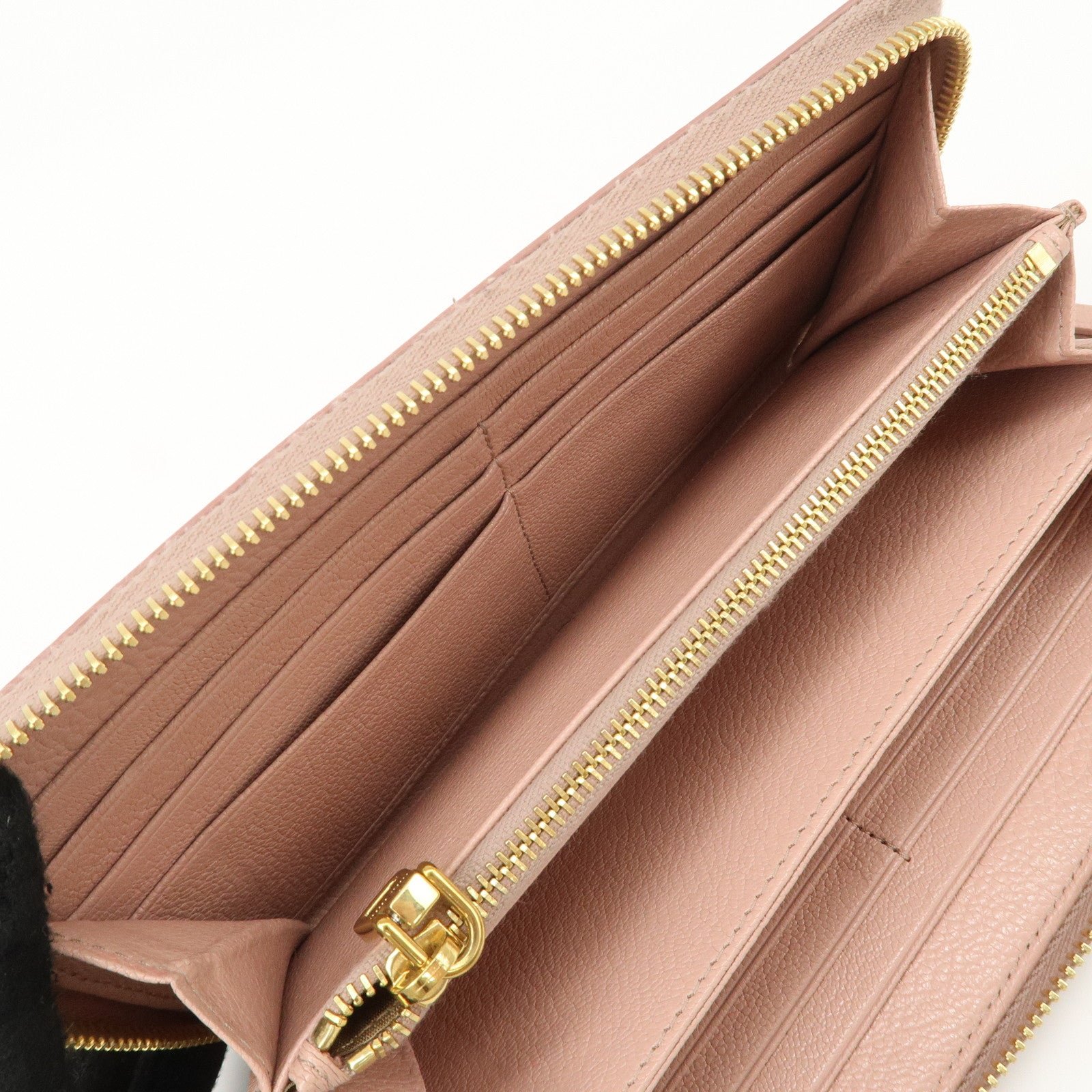 miu miu leather zip around wallet zippy wallet long wallet pink 5ml506 used miu miu leather zip around wallet zippy wallet long wallet pink 5ml506 used