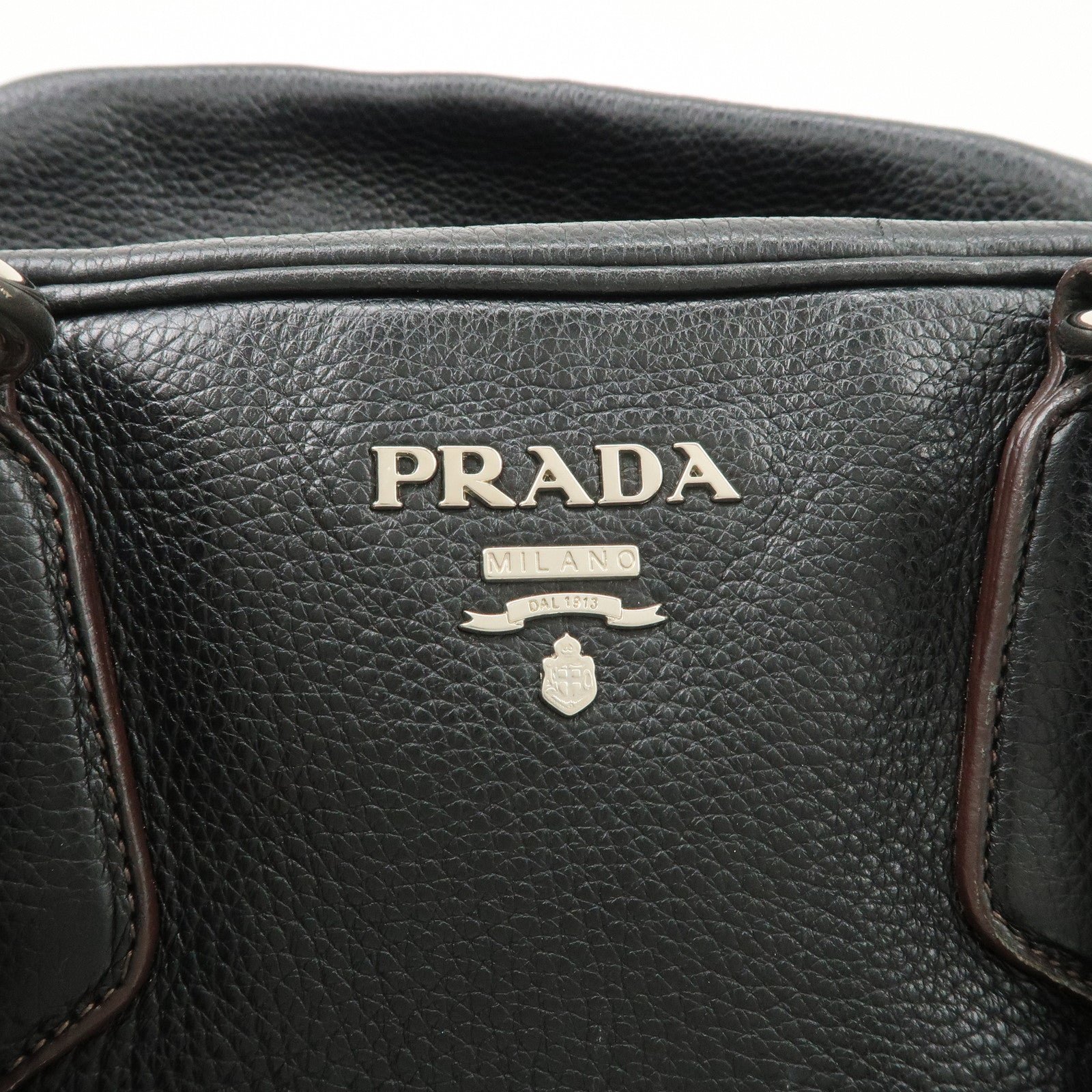 prada logo leather hand bag mini boston bag black bl0471 used prada logo leather hand bag mini boston bag black bl0471 used