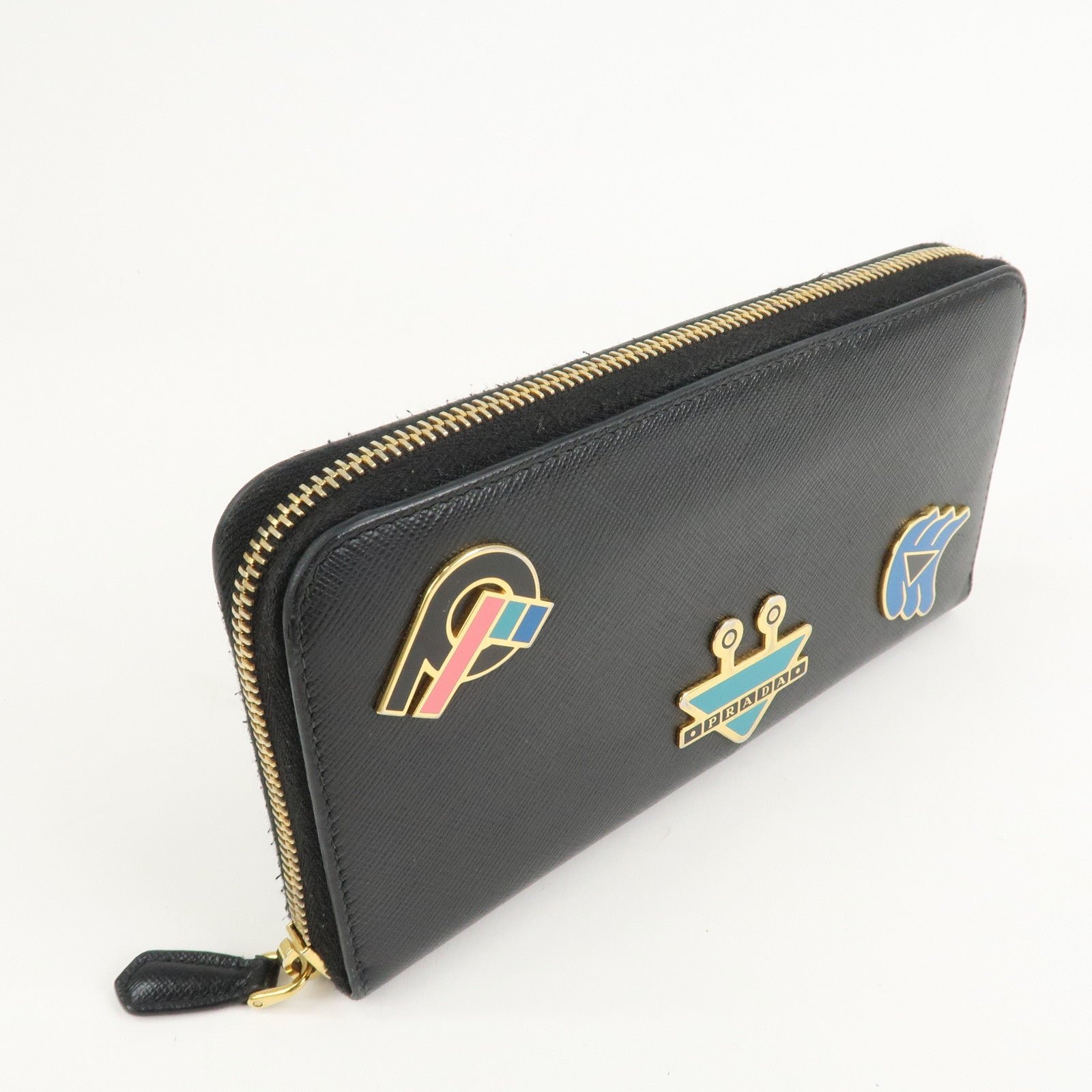 prada logo saffiano leather zippy long wallet black 1ml506 prada logo saffiano leather zippy long wallet black 1ml506