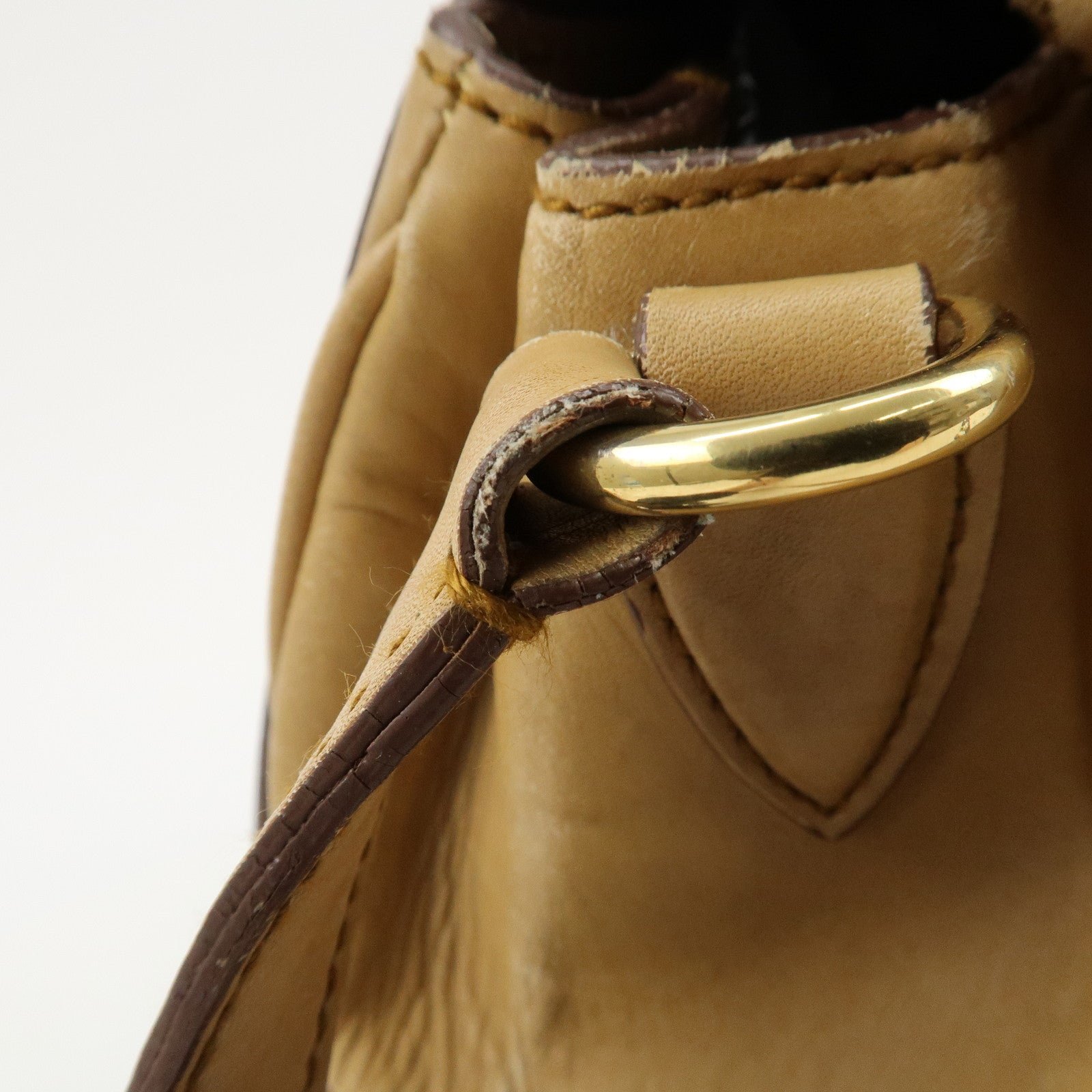miu miu leather 2way shoulder bag hand bag beige used miu miu leather 2way shoulder bag hand bag beige used