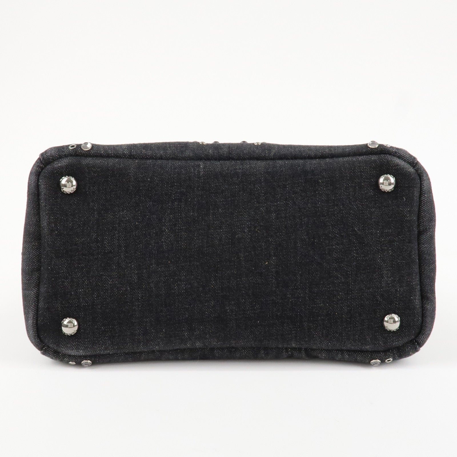 prada canapa mini canvas studs 2way shoulder bag hand bag black b2439g used prada canapa mini canvas studs 2way shoulder bag hand bag black b2439g used