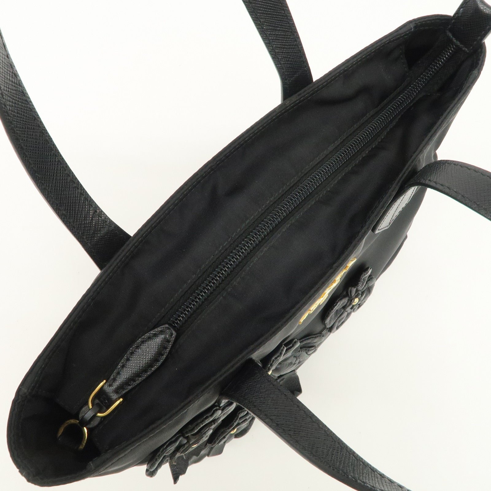 prada nylon leather hand bag black gold hardware 1ba084 prada nylon leather hand bag black gold hardware 1ba084