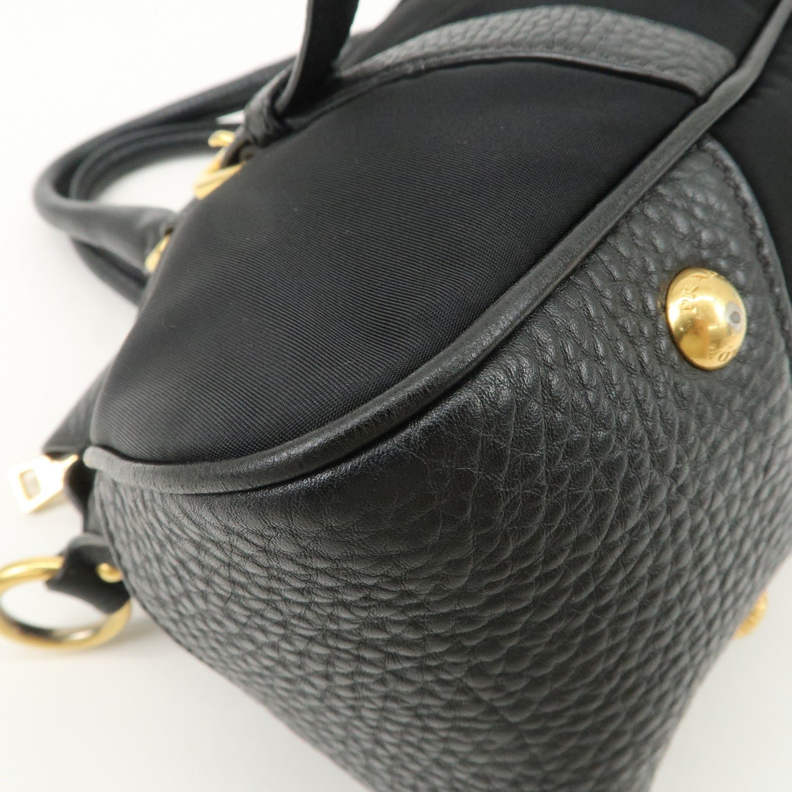 prada nylon leather 2way bag hand bag shoulder bag black bn2032 prada nylon leather 2way bag hand bag shoulder bag black bn2032