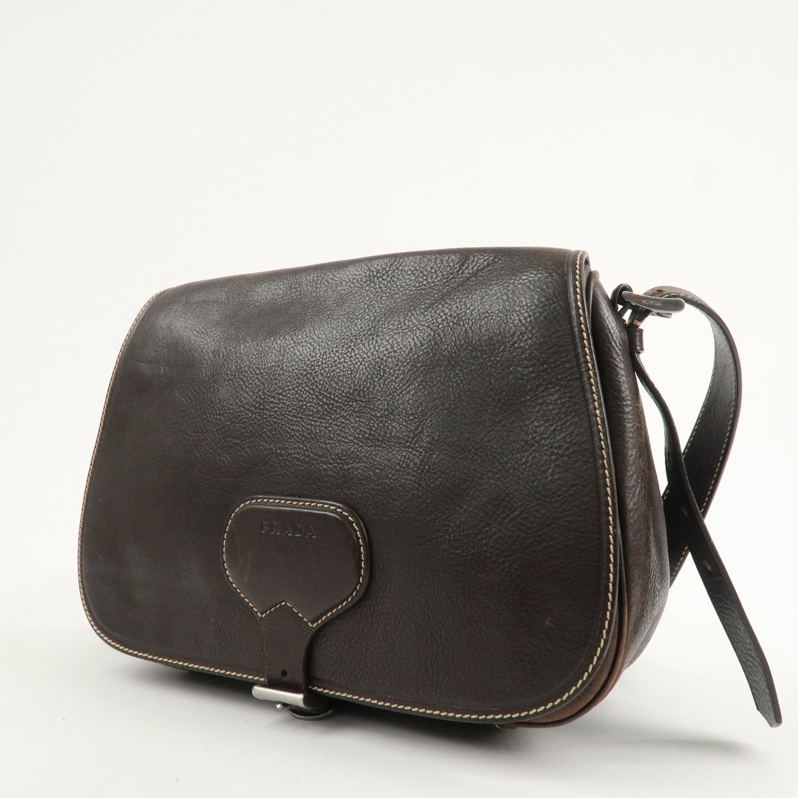 prada logo leather shoulder bag crossbody bag brown prada logo leather shoulder bag crossbody bag brown