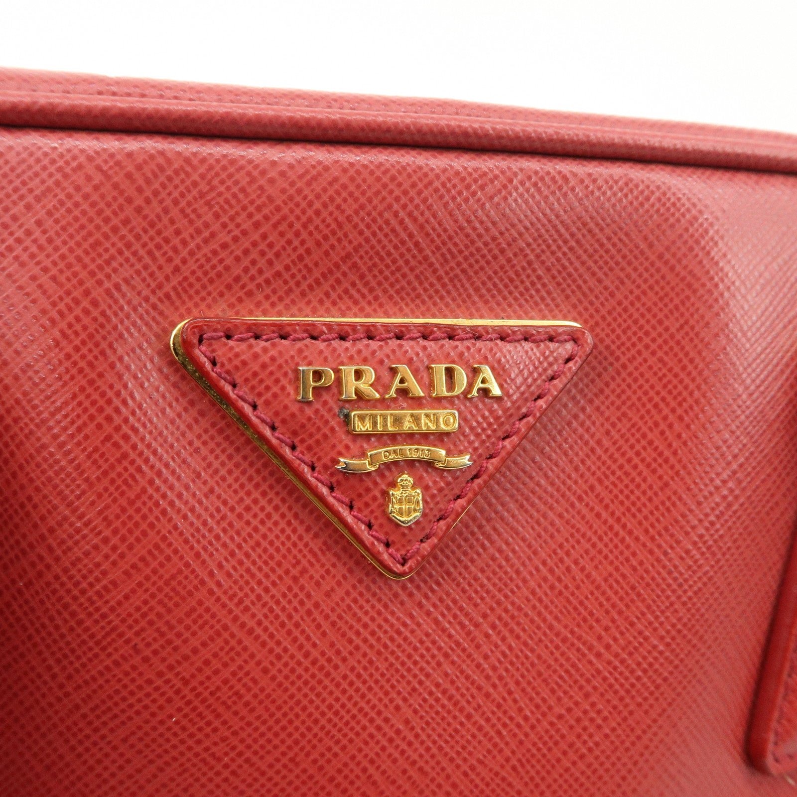 prada triangle logo saffiano leather boston bag hand bag red bl0095 used prada triangle logo saffiano leather boston bag hand bag red bl0095 used