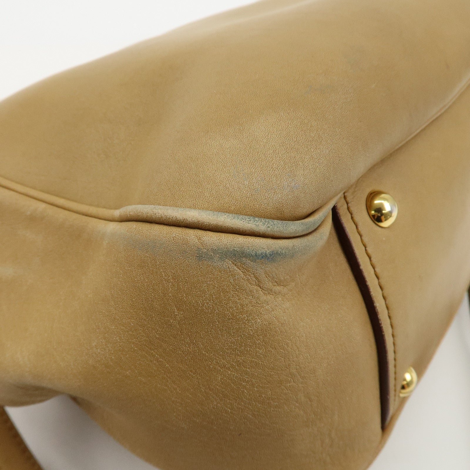miu miu leather 2way shoulder bag hand bag beige used miu miu leather 2way shoulder bag hand bag beige used