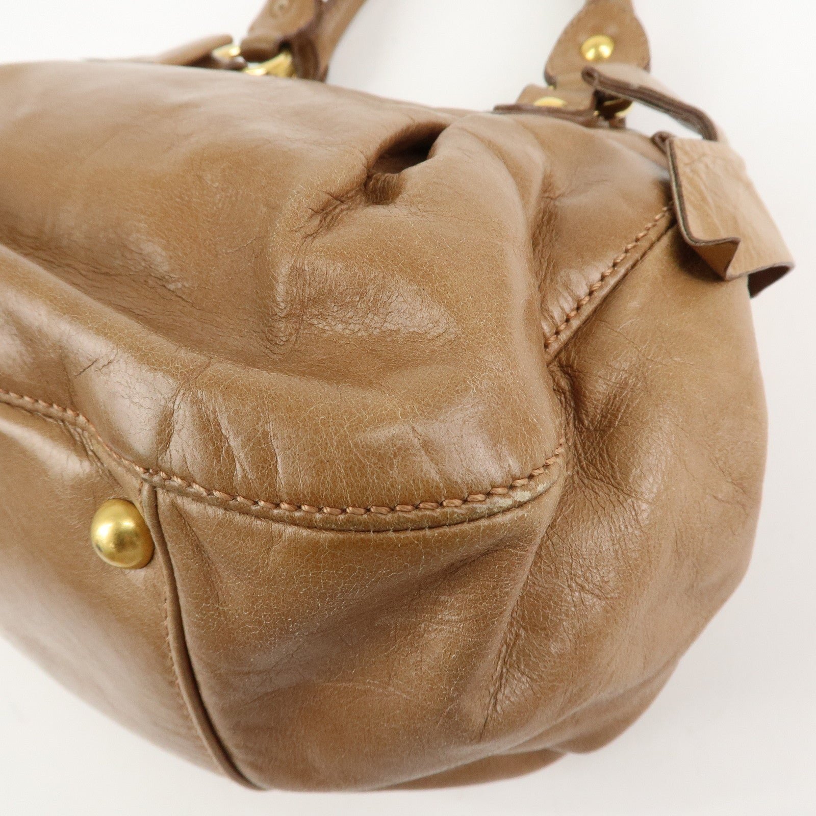 miu miu leather side ribbon 2way bag hand bag beige gold miu miu leather side ribbon 2way bag hand bag beige gold