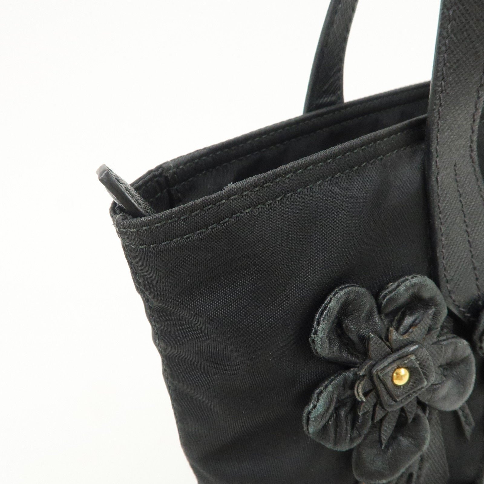 prada nylon leather hand bag black gold hardware 1ba084 prada nylon leather hand bag black gold hardware 1ba084
