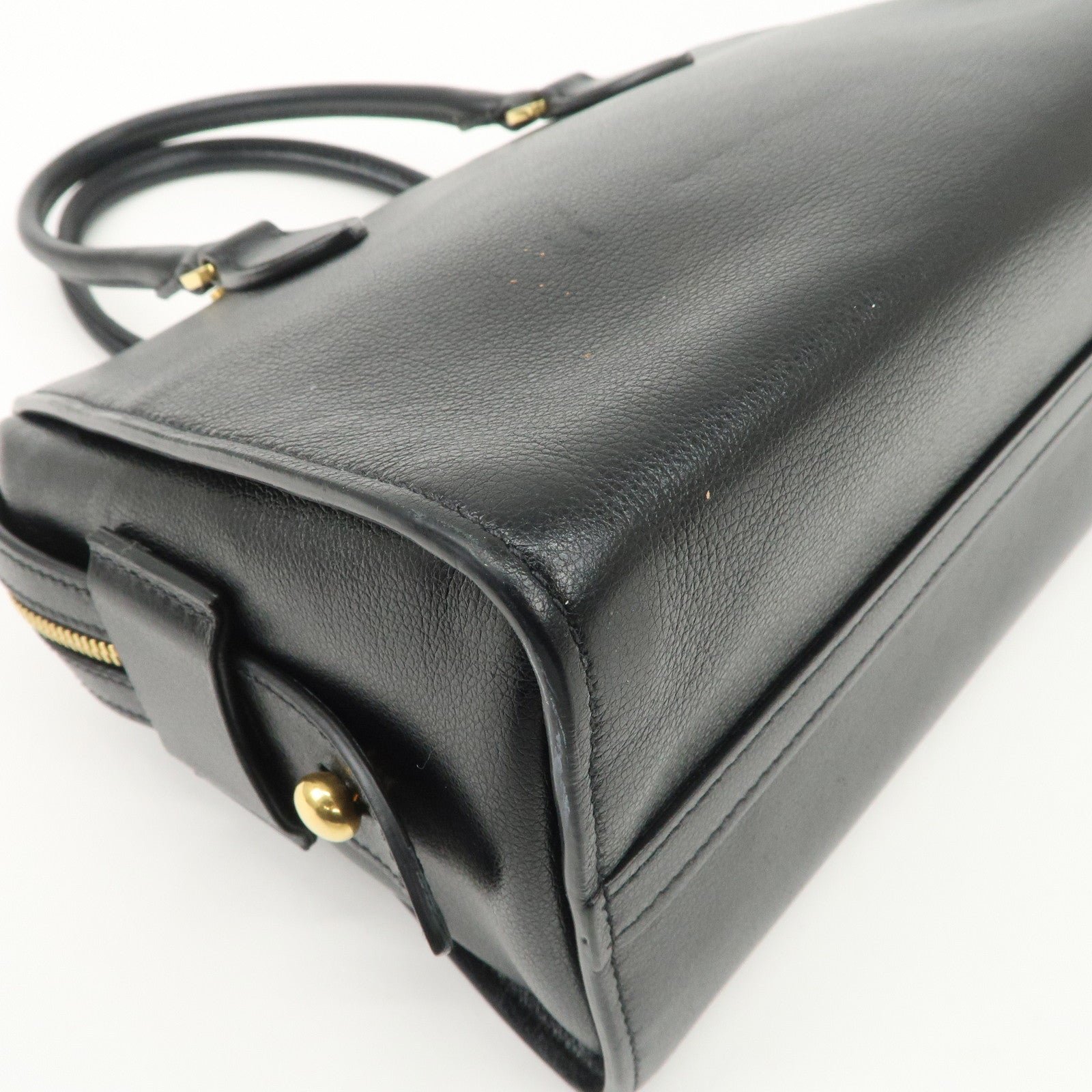 prada leather 2way bag hand bag black gold hardware used prada leather 2way bag hand bag black gold hardware used
