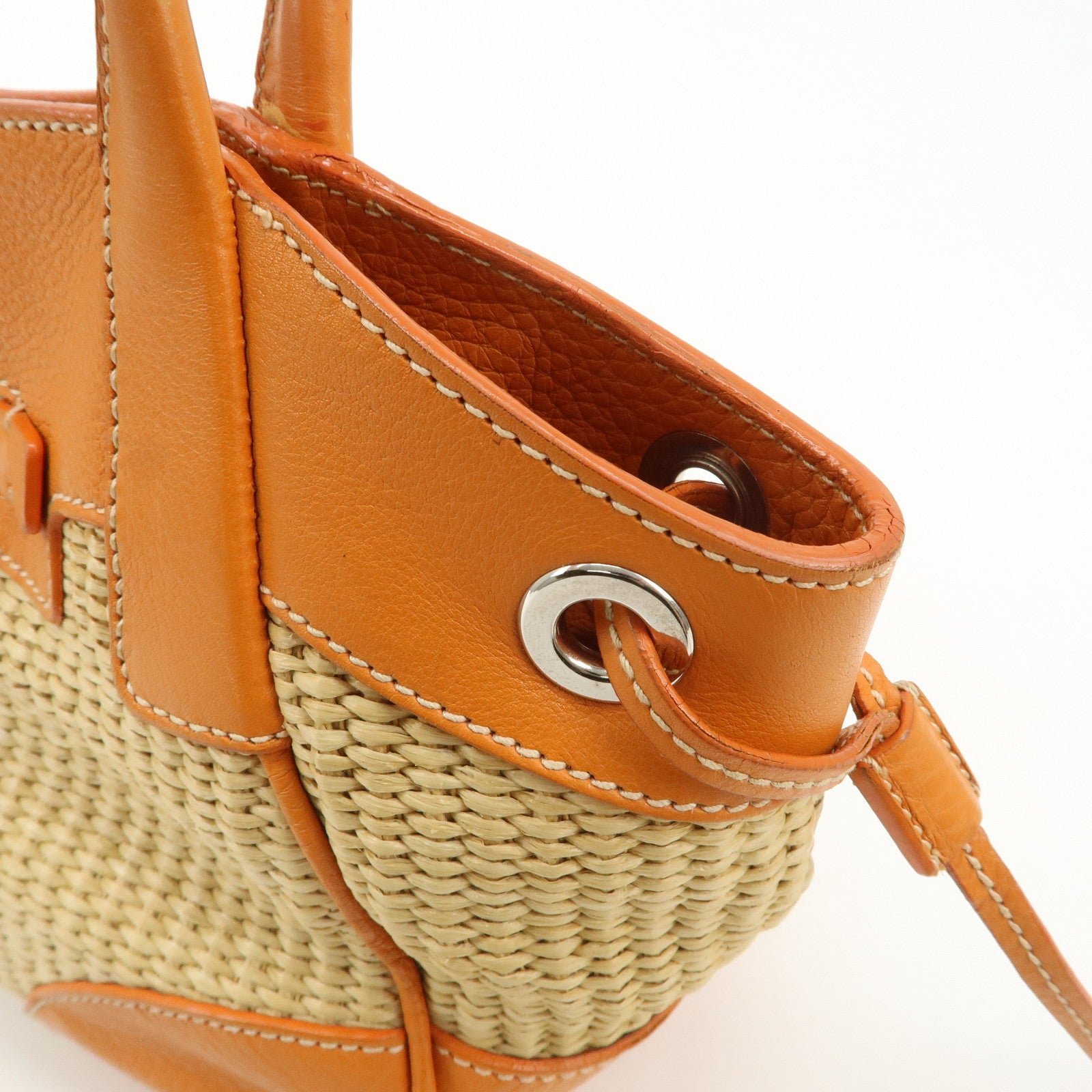 prada triangle logo raffia leather shoulder bag beige orange prada triangle logo raffia leather shoulder bag beige orange
