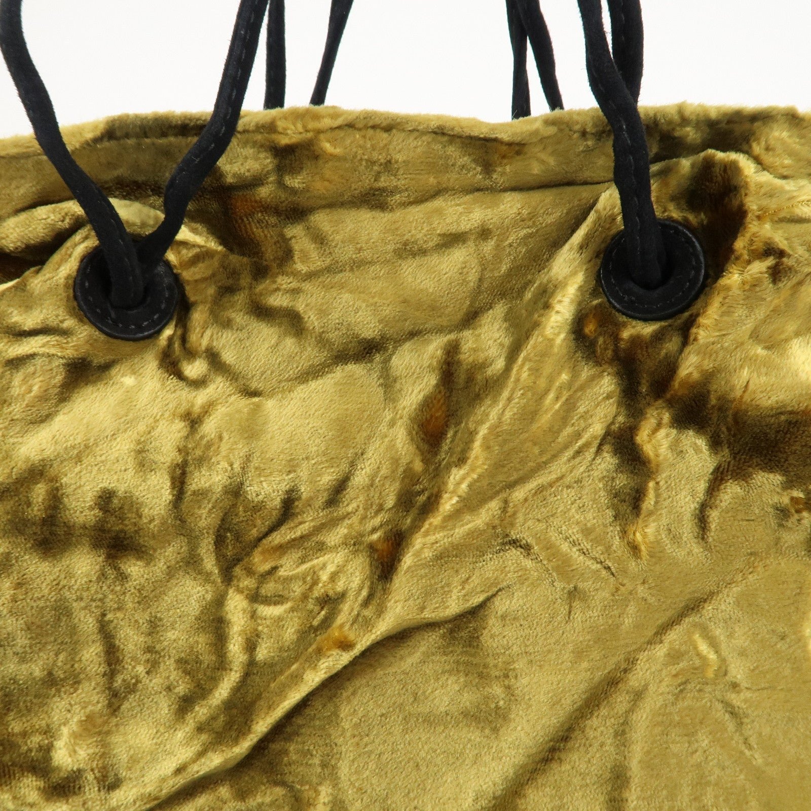 miu miu satin velour suede shoulder bag drawstring bag gold black used miu miu satin velour suede shoulder bag drawstring bag gold black used
