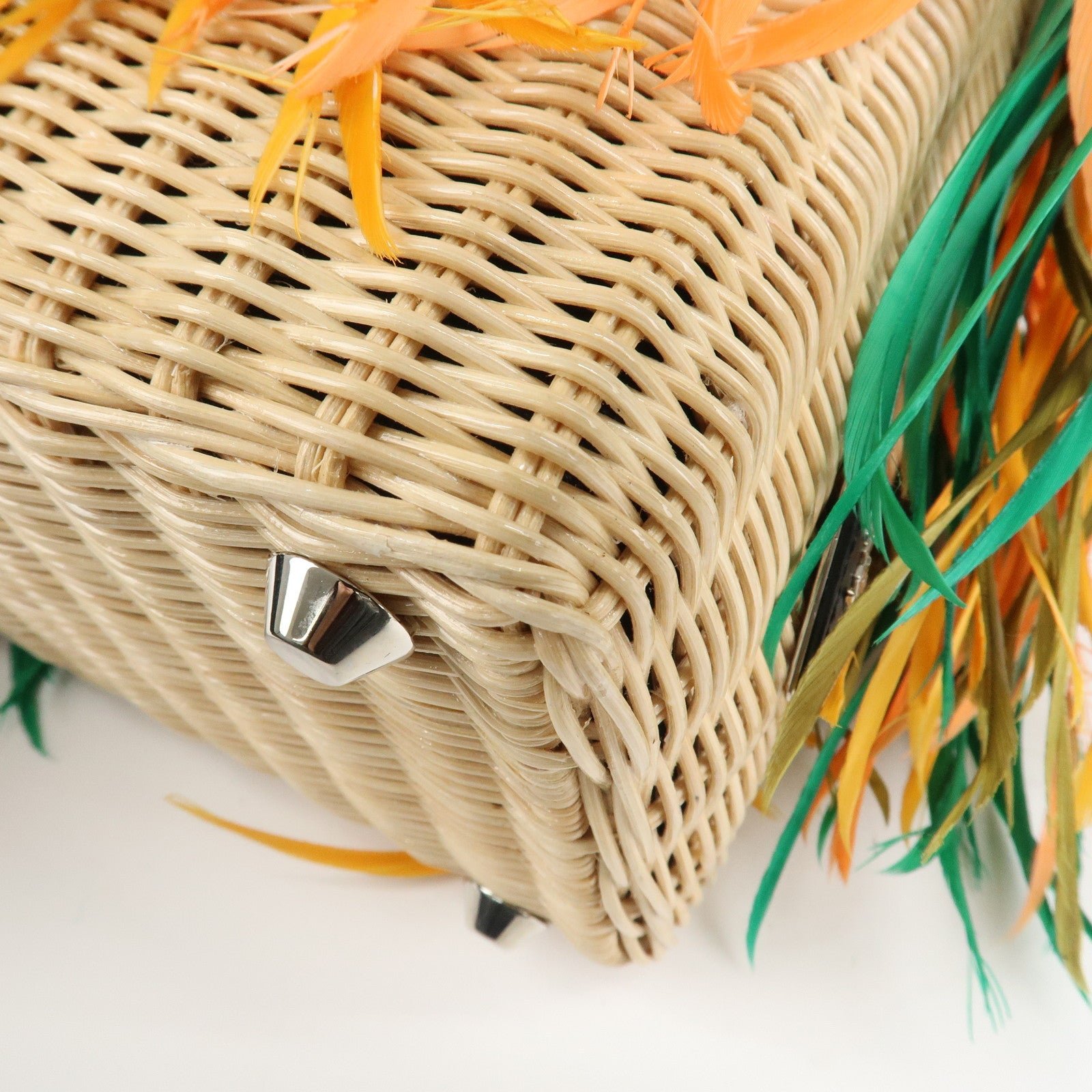 prada wicker canvas basket bag beige multicolor silver hdw 1bg835 used prada wicker canvas basket bag beige multicolor silver hdw 1bg835 used