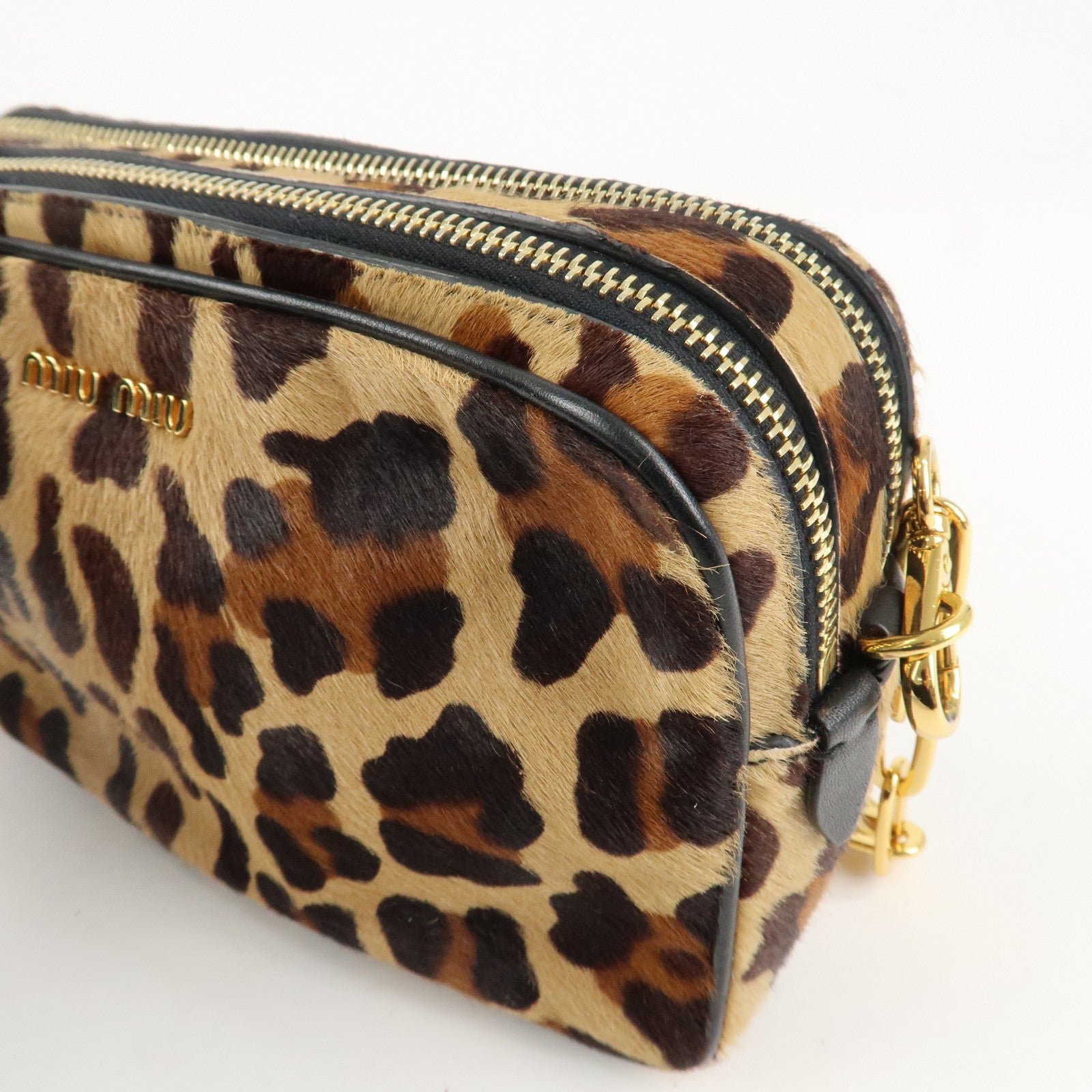 miu miu unborn calf leather shoulder bag beige brown used miu miu unborn calf leather shoulder bag beige brown used