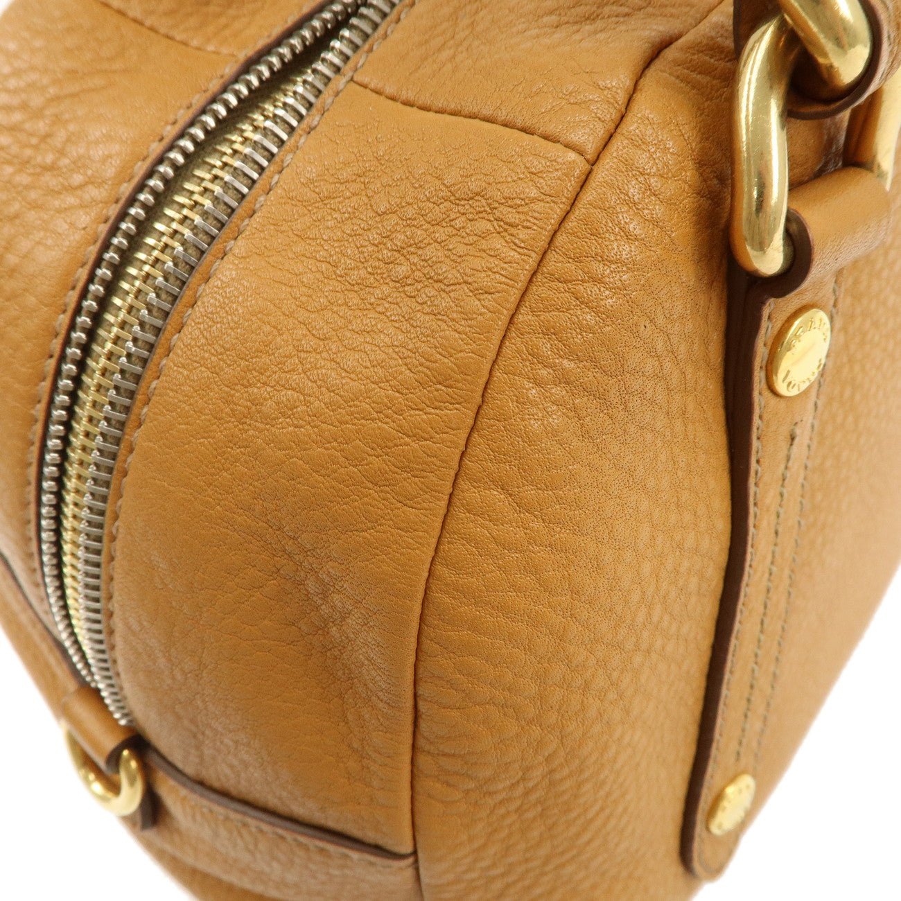 prada logo leather chain shoulder bag boston bag hand bag camel bl0692 used prada logo leather chain shoulder bag boston bag hand bag camel bl0692 used
