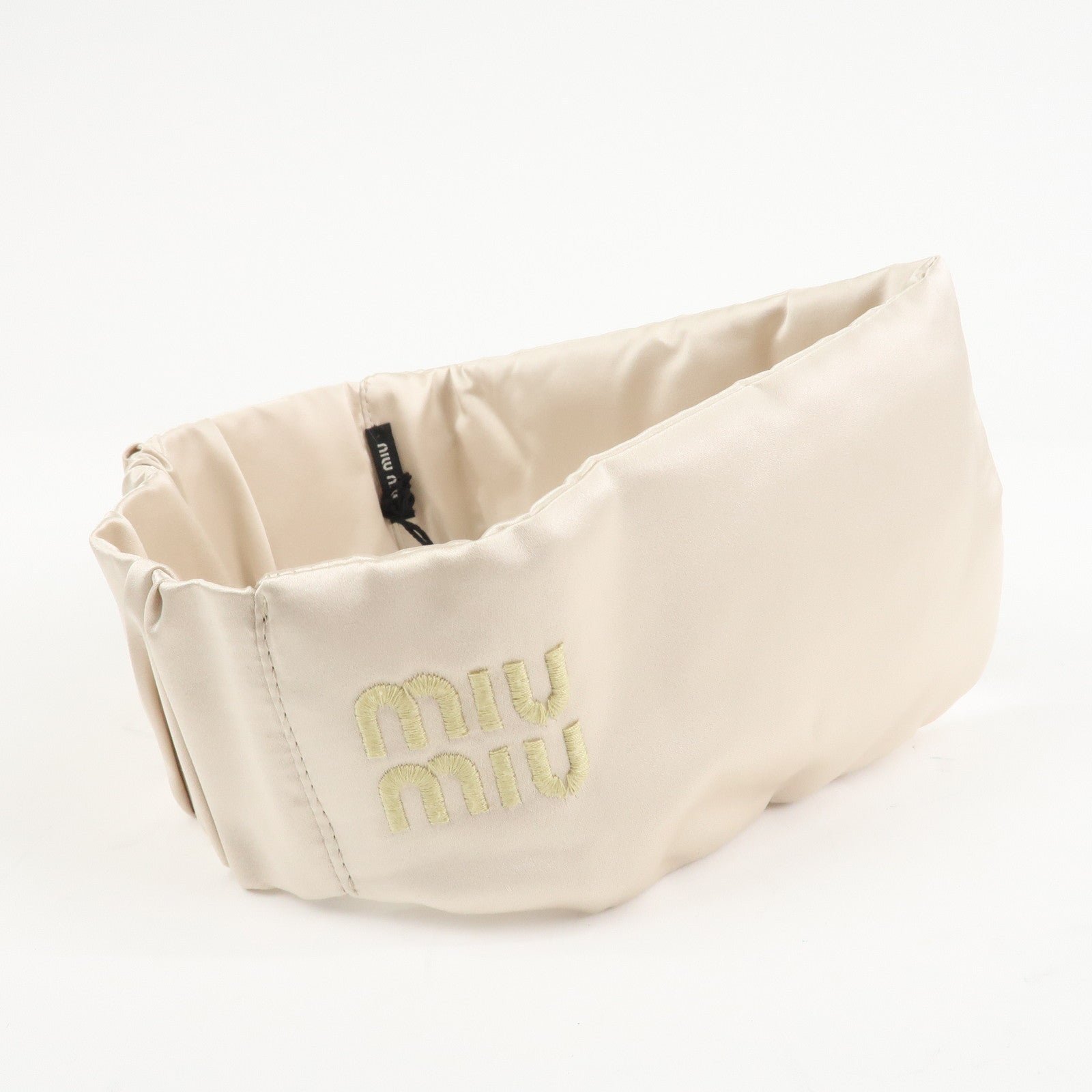 miu miu matelasse leather pouch silk eye mask gold used miu miu matelasse leather pouch silk eye mask gold used