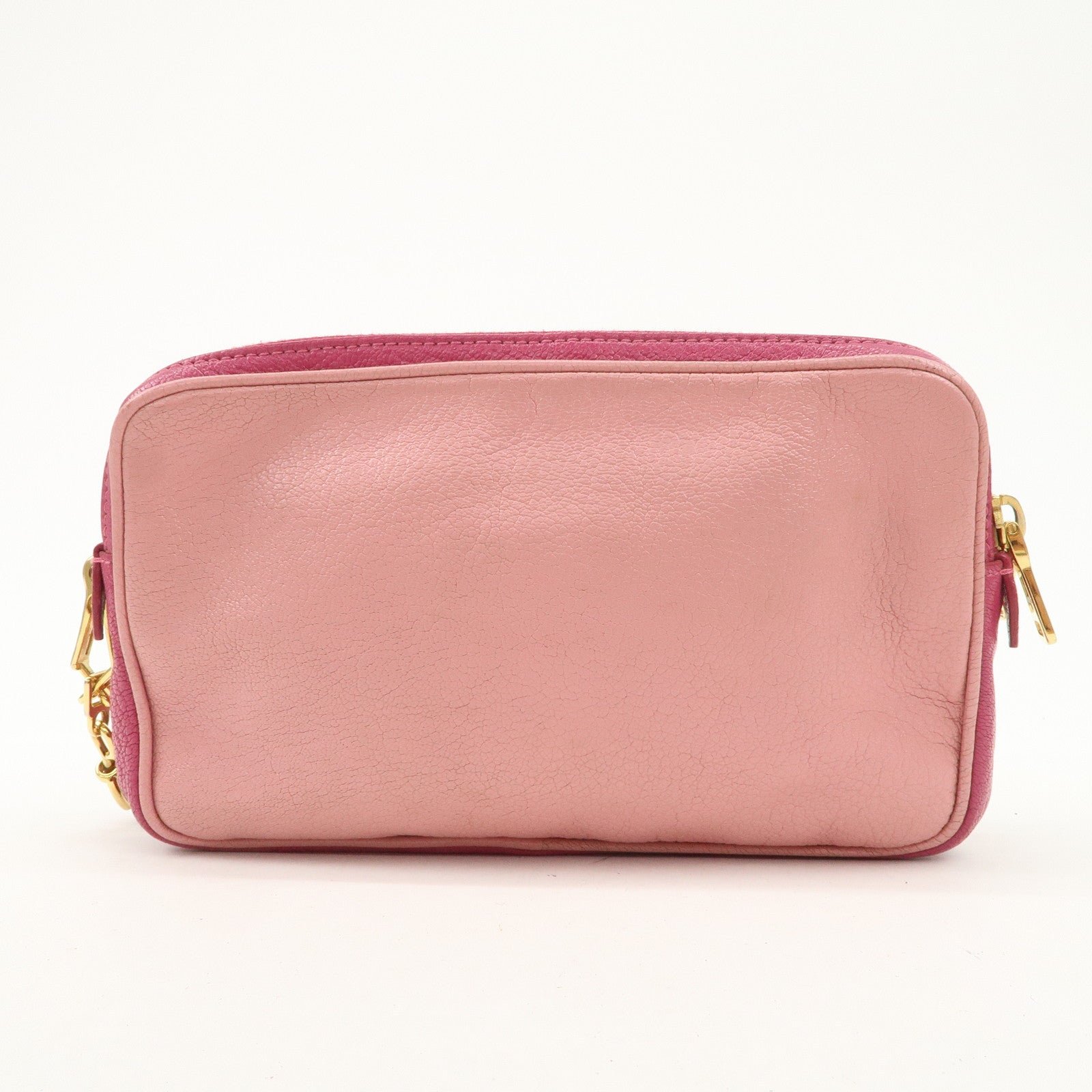 miu miu leather shoulder bag crossbody bag pink used miu miu leather shoulder bag crossbody bag pink used