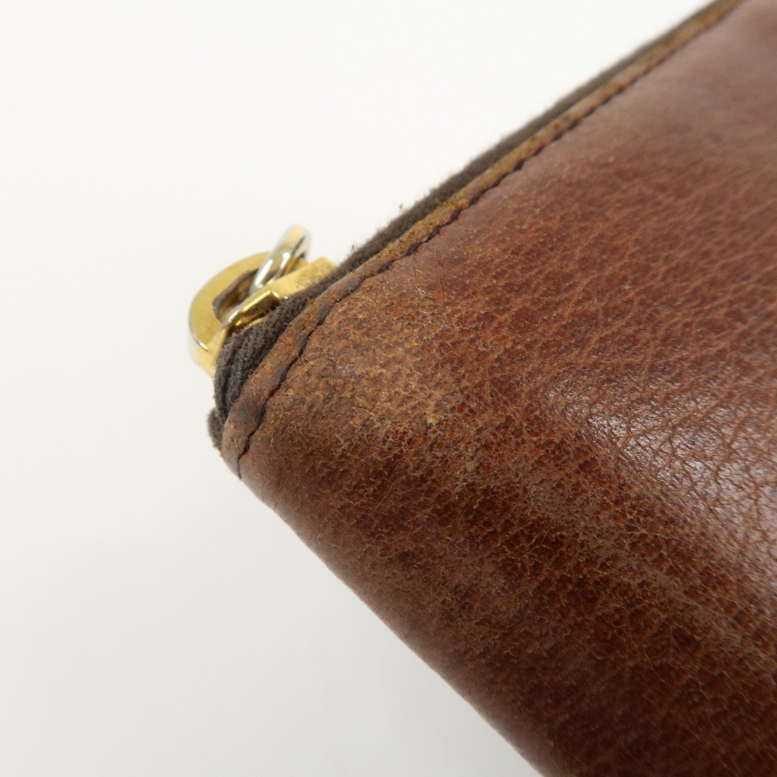 prada saffiano leather round zippy long wallet brown 1m0506 used prada saffiano leather round zippy long wallet brown 1m0506 used