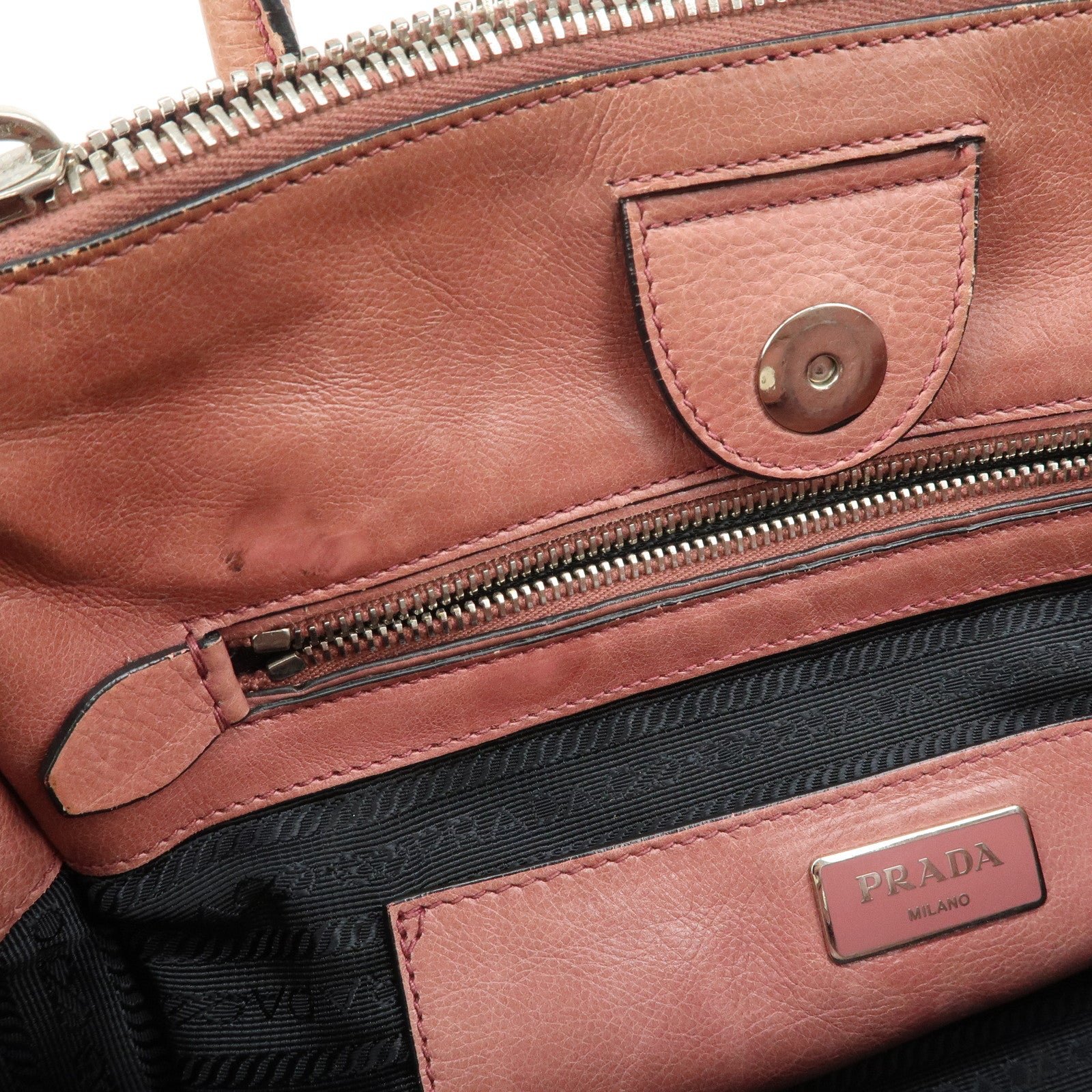 prada triangle logo leather 2way tote bag hand bag pink b2625m prada triangle logo leather 2way tote bag hand bag pink b2625m