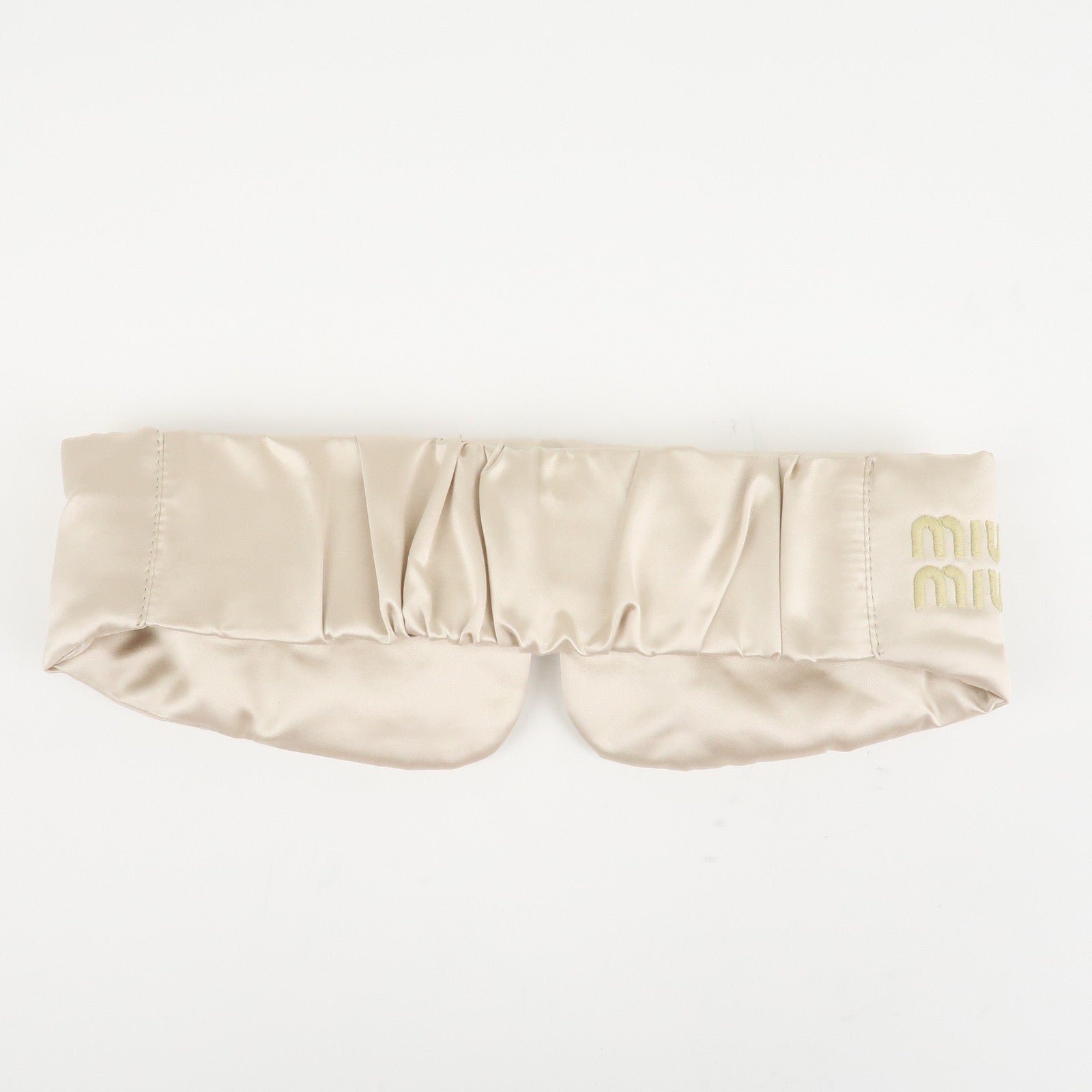 miu miu matelasse leather pouch silk eye mask gold used miu miu matelasse leather pouch silk eye mask gold used