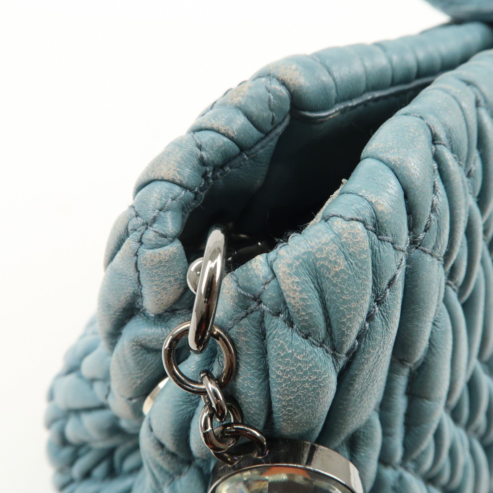 miu miu matelasse nappa crystal leather 2way bag rn0958 used miu miu matelasse nappa crystal leather 2way bag rn0958 used