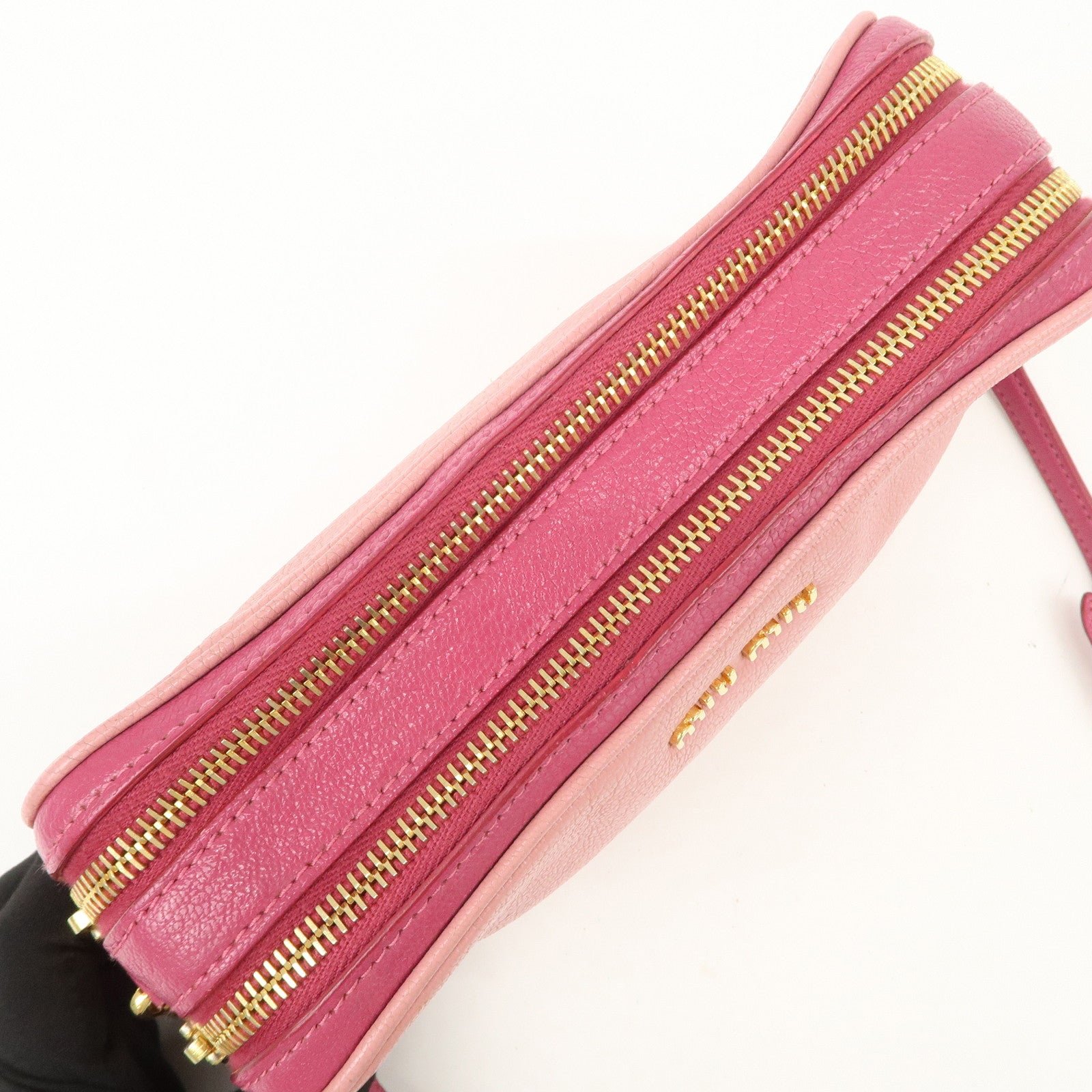 miu miu leather shoulder bag crossbody bag pink used miu miu leather shoulder bag crossbody bag pink used