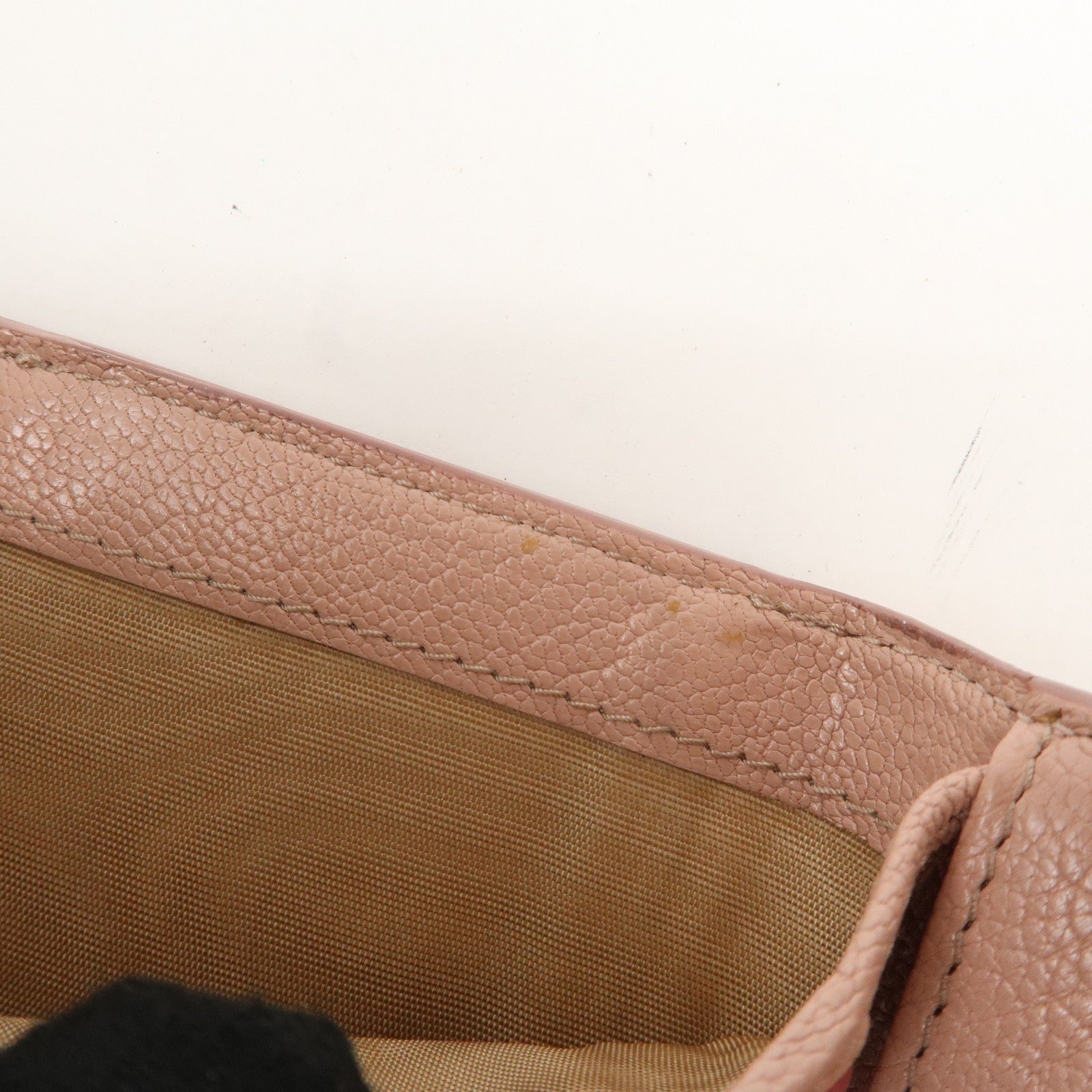 miu miu leather double hook bi fold wallet pink gold hardware used miu miu leather double hook bi fold wallet pink gold hardware used