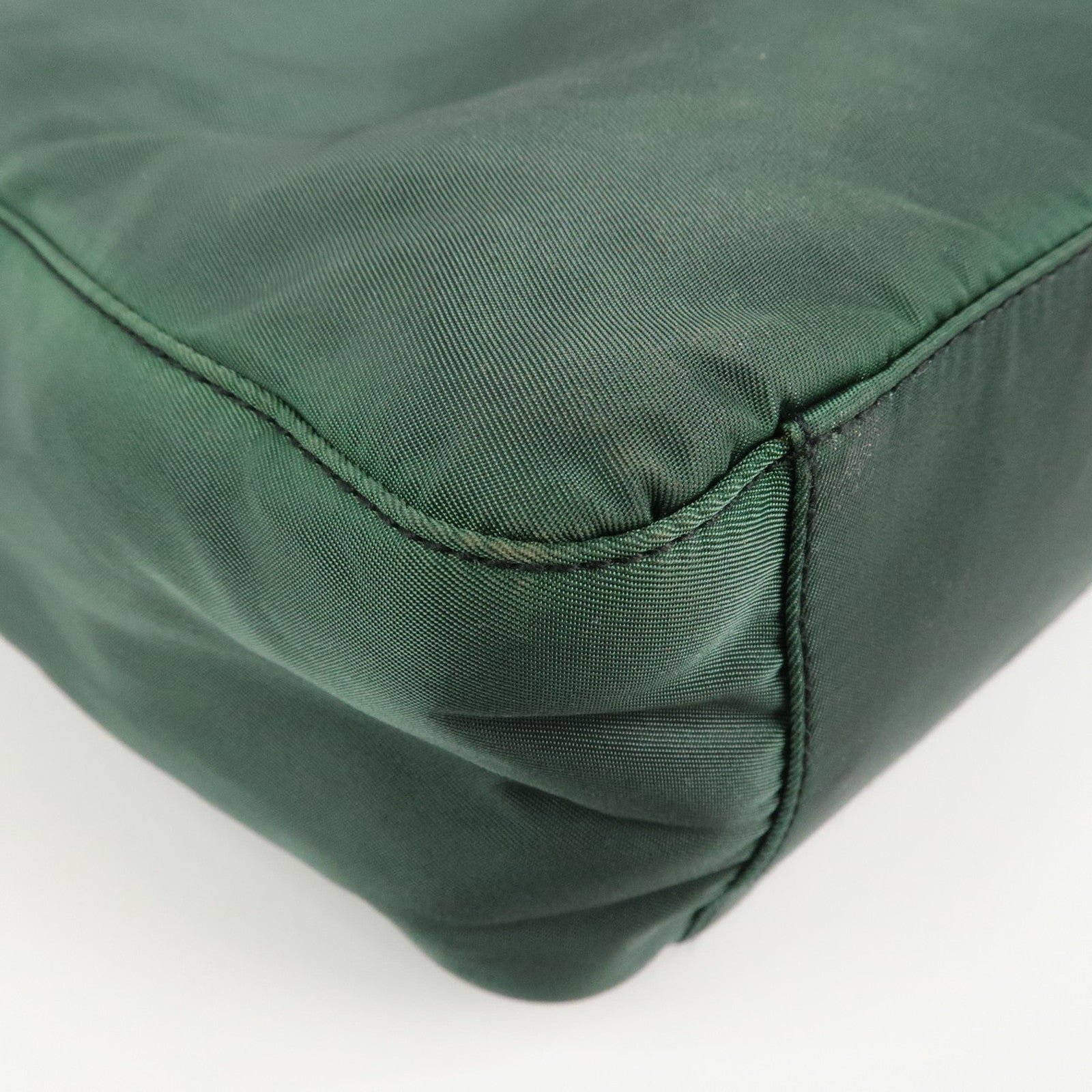 prada triangle logo nylon leather tote bag green prada triangle logo nylon leather tote bag green