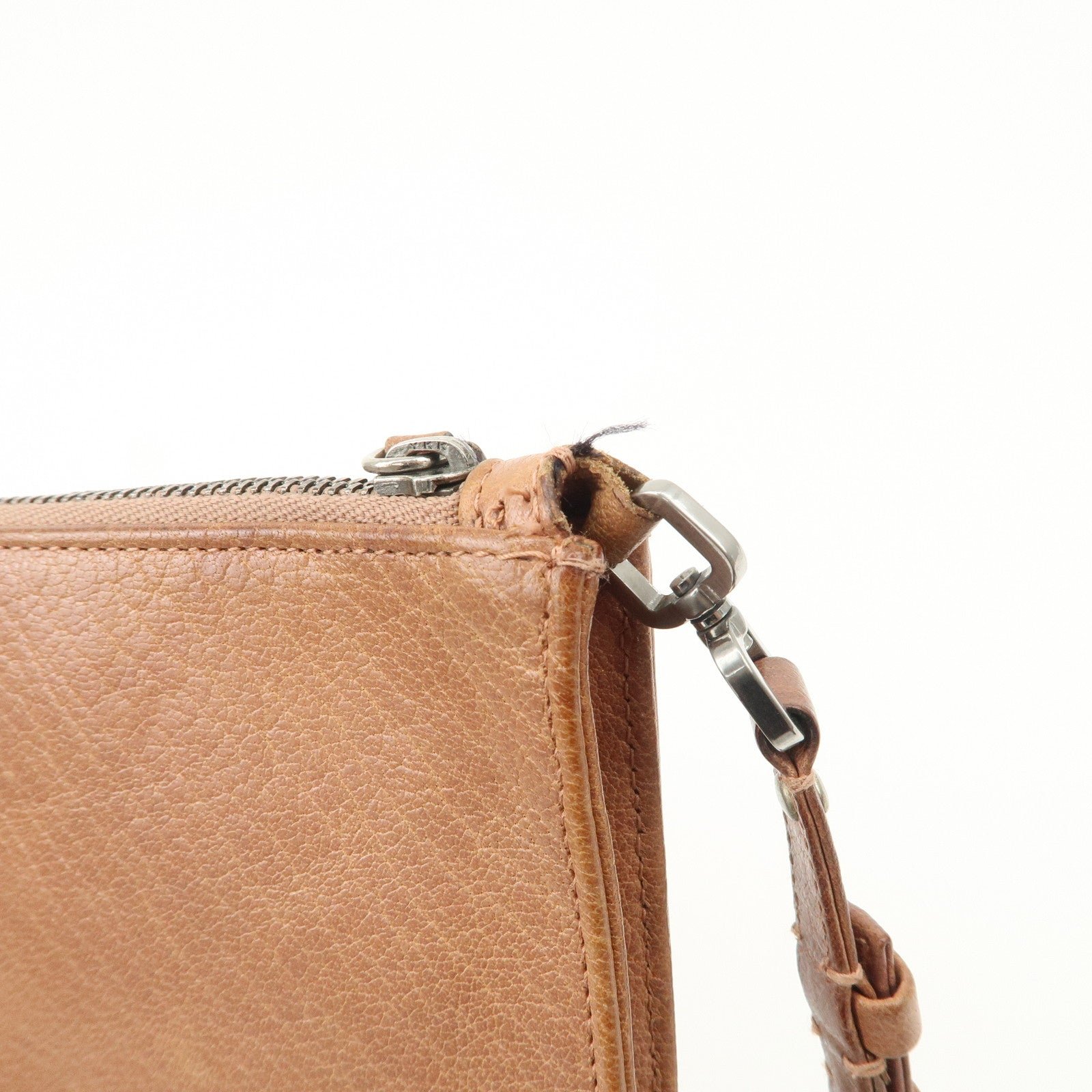 prada triangle logo leather shoulder bag hand bag brown used prada triangle logo leather shoulder bag hand bag brown used