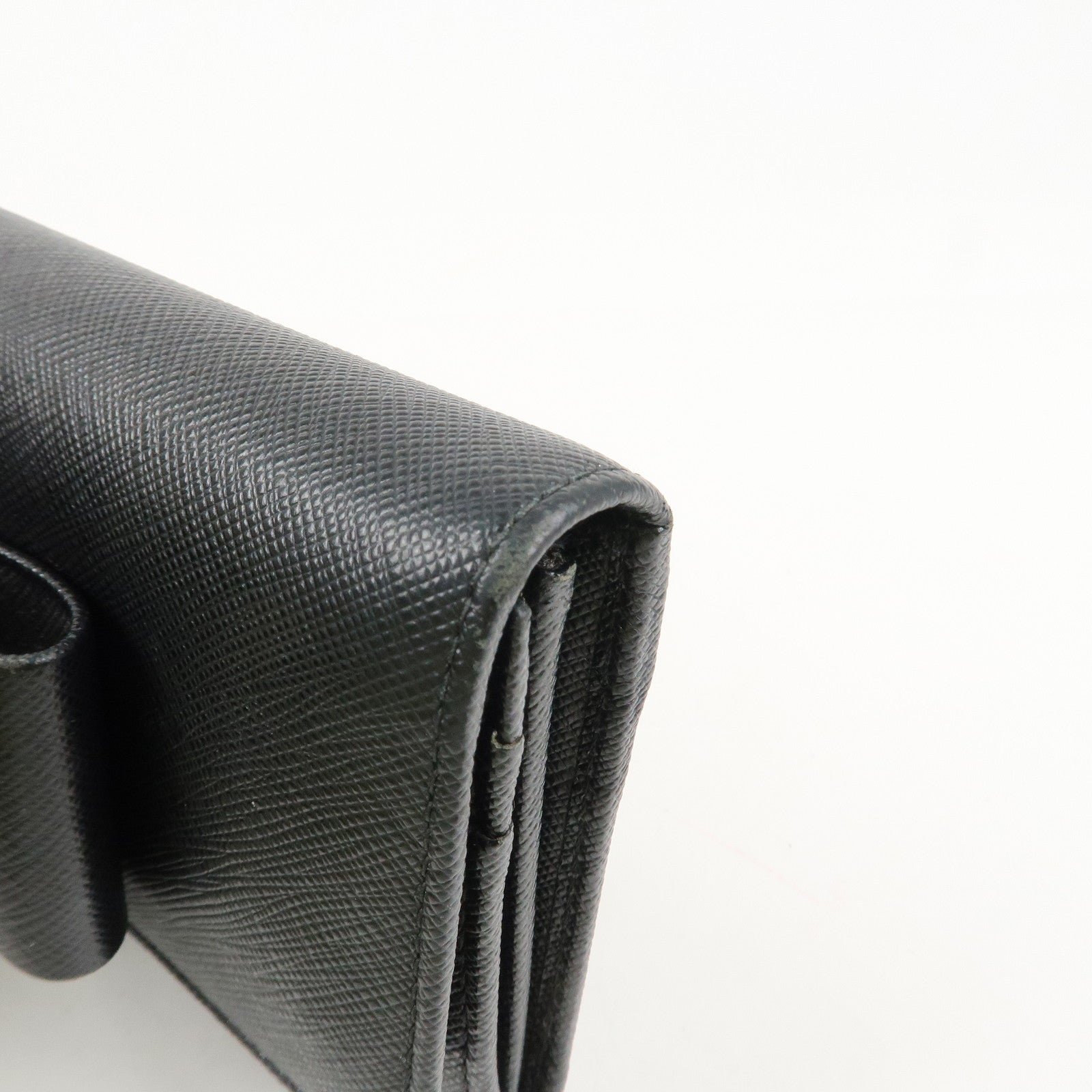 prada saffiano leather flap bi fold long wallet black gold 1mh132 used prada saffiano leather flap bi fold long wallet black gold 1mh132 used
