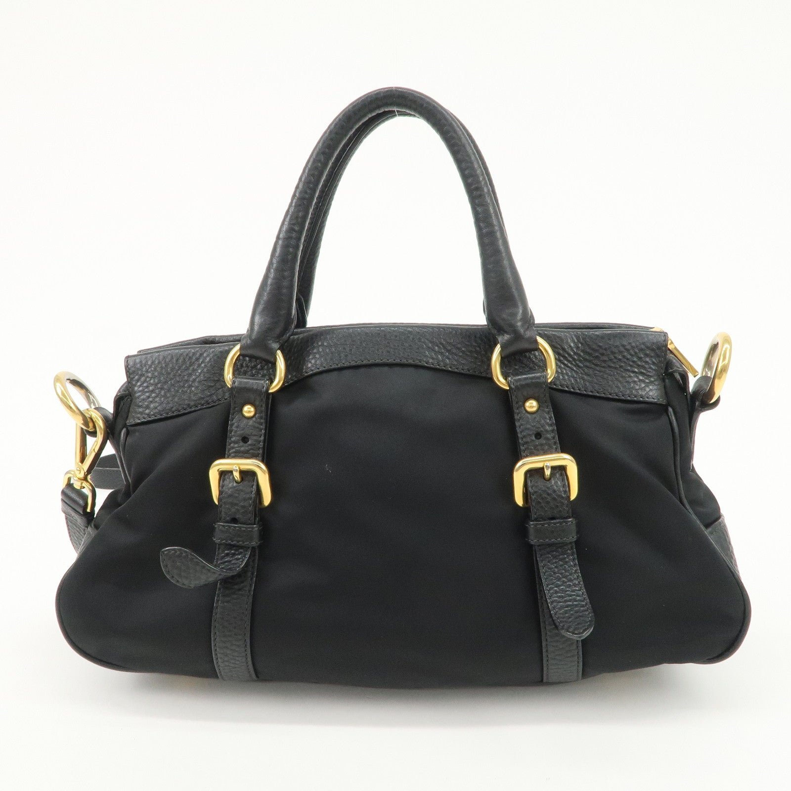 prada nylon leather 2way bag hand bag shoulder bag black bn2032 prada nylon leather 2way bag hand bag shoulder bag black bn2032