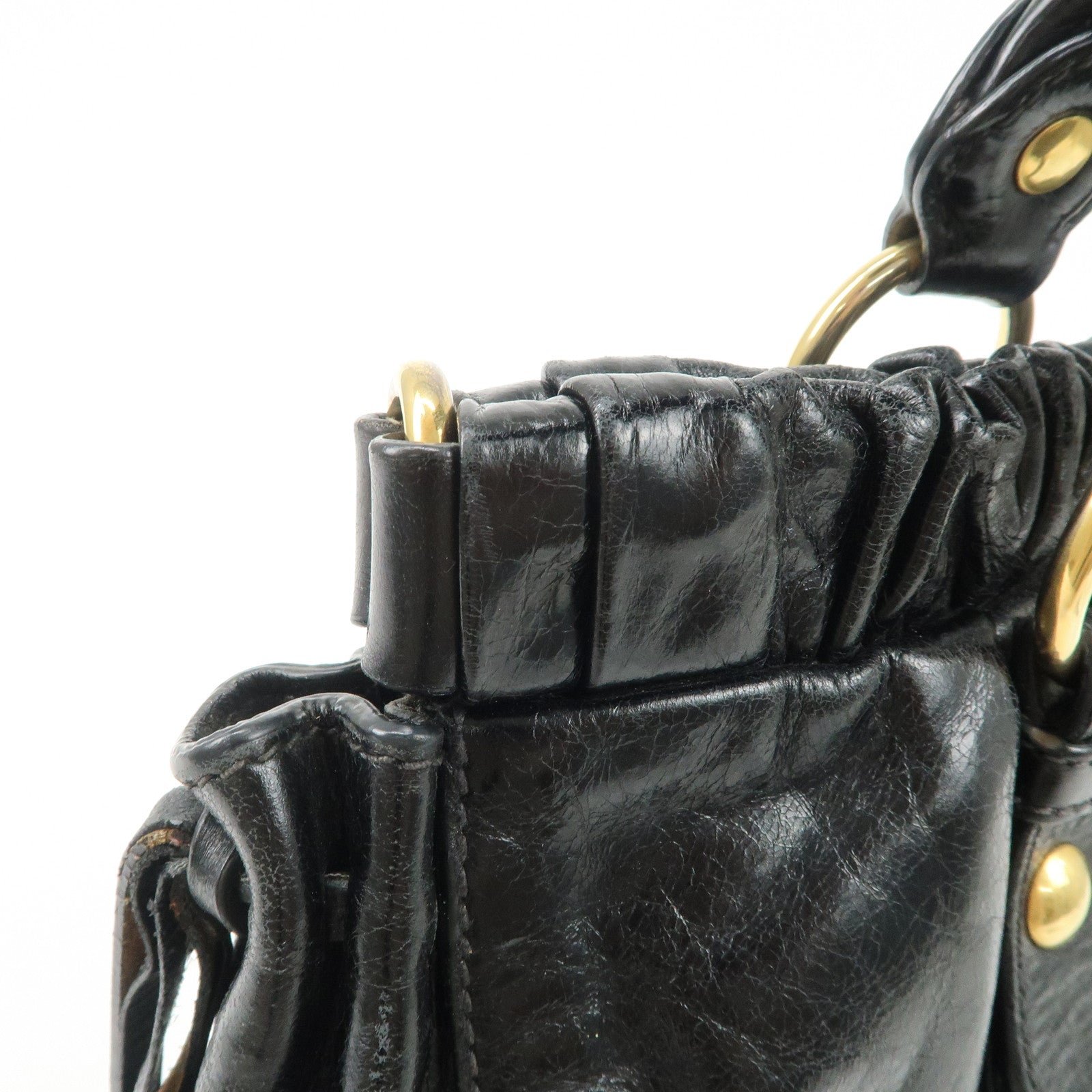 miu miu patent leather 2way tote bag shoulder bag black rt0383 miu miu patent leather 2way tote bag shoulder bag black rt0383
