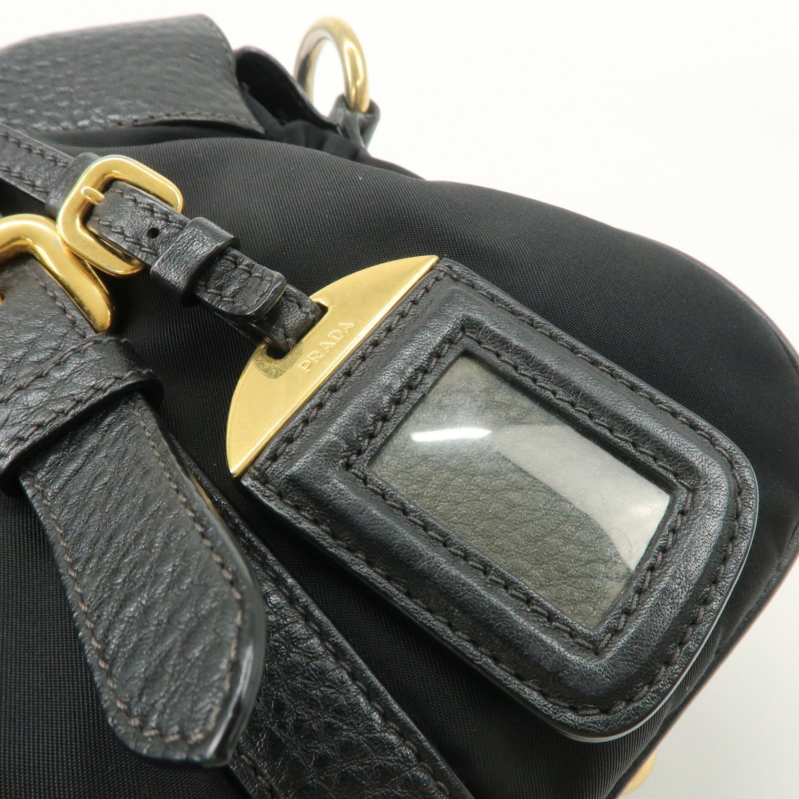 prada nylon leather 2way bag hand bag shoulder bag black bn2032 prada nylon leather 2way bag hand bag shoulder bag black bn2032