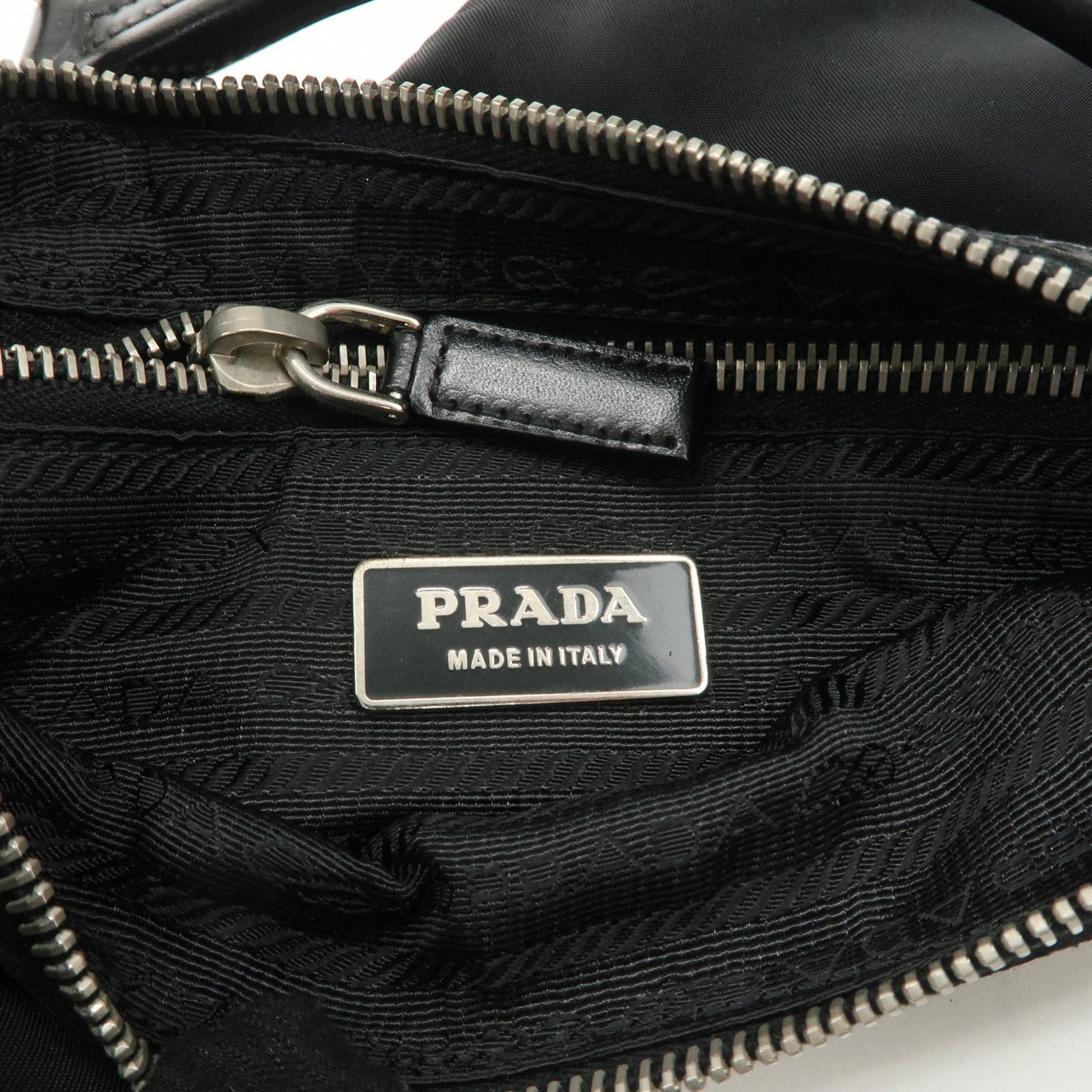 prada triangle logo nylon leather shoulder bag hand bag black br3121 used prada triangle logo nylon leather shoulder bag hand bag black br3121 used