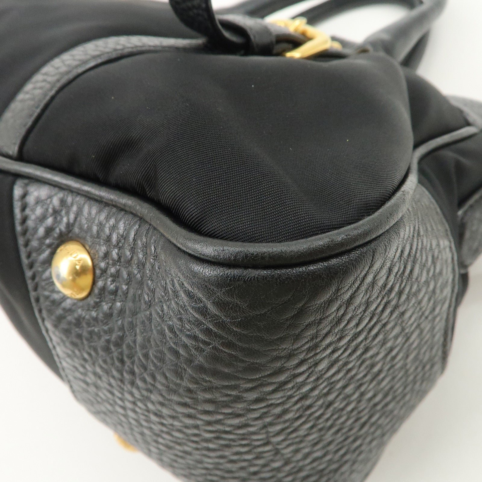prada nylon leather 2way bag hand bag shoulder bag black bn2032 prada nylon leather 2way bag hand bag shoulder bag black bn2032