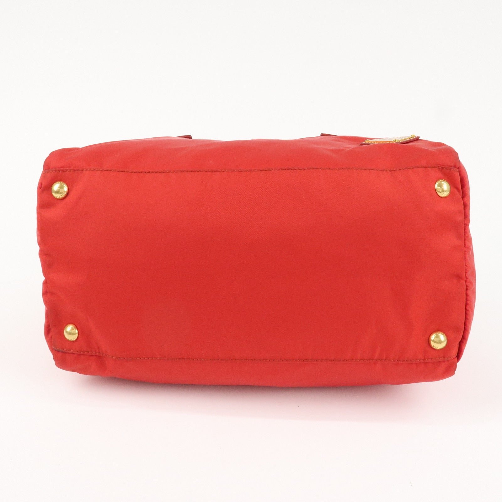 prada triangle logo nylon leather 2way shoulder bag hand bag red used prada triangle logo nylon leather 2way shoulder bag hand bag red used