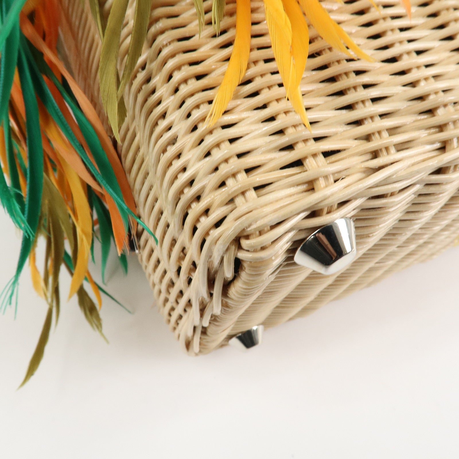 prada wicker canvas basket bag beige multicolor silver hdw 1bg835 used prada wicker canvas basket bag beige multicolor silver hdw 1bg835 used
