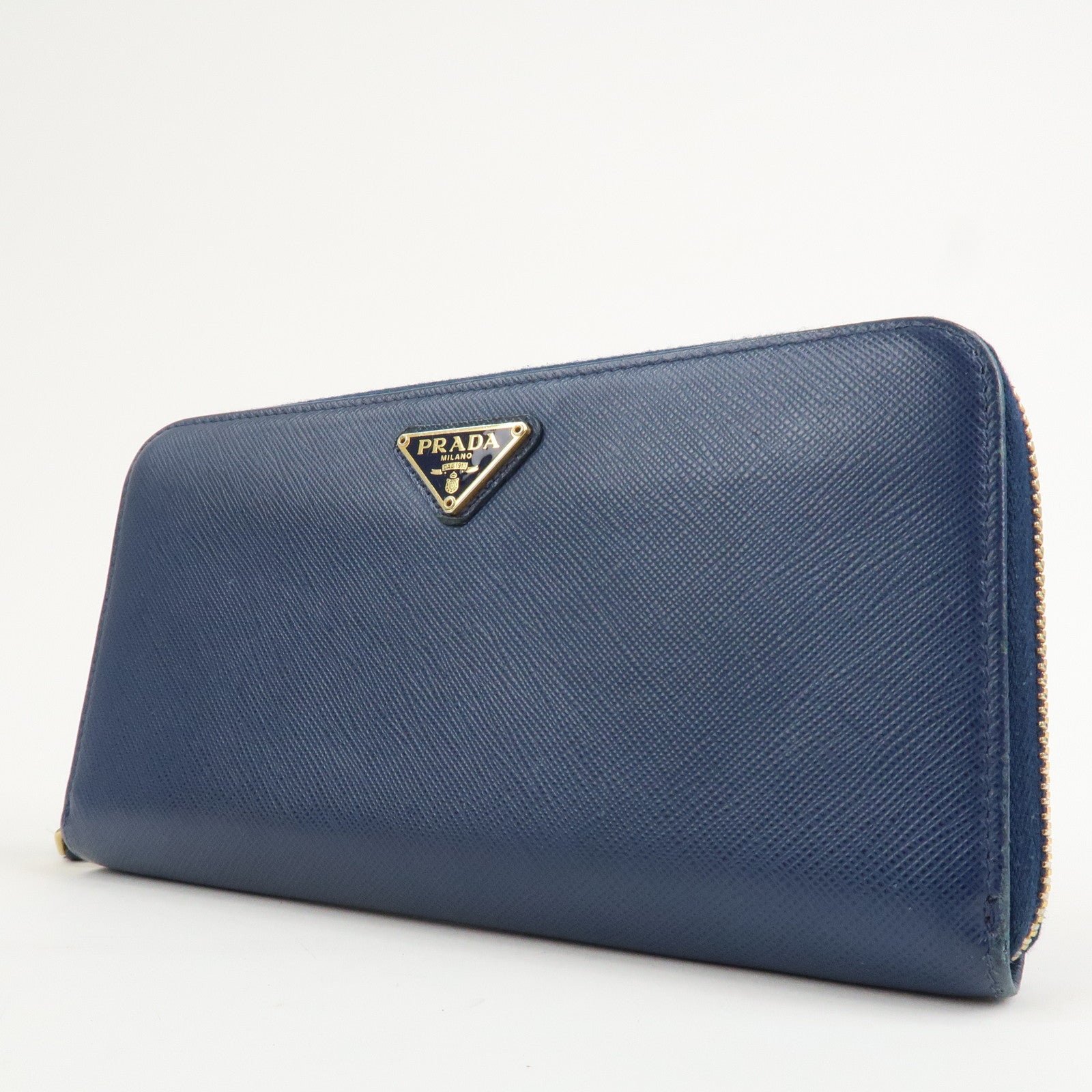 prada triangle logo saffiano leather zippy long wallet navy 1ml506 prada triangle logo saffiano leather zippy long wallet navy 1ml506