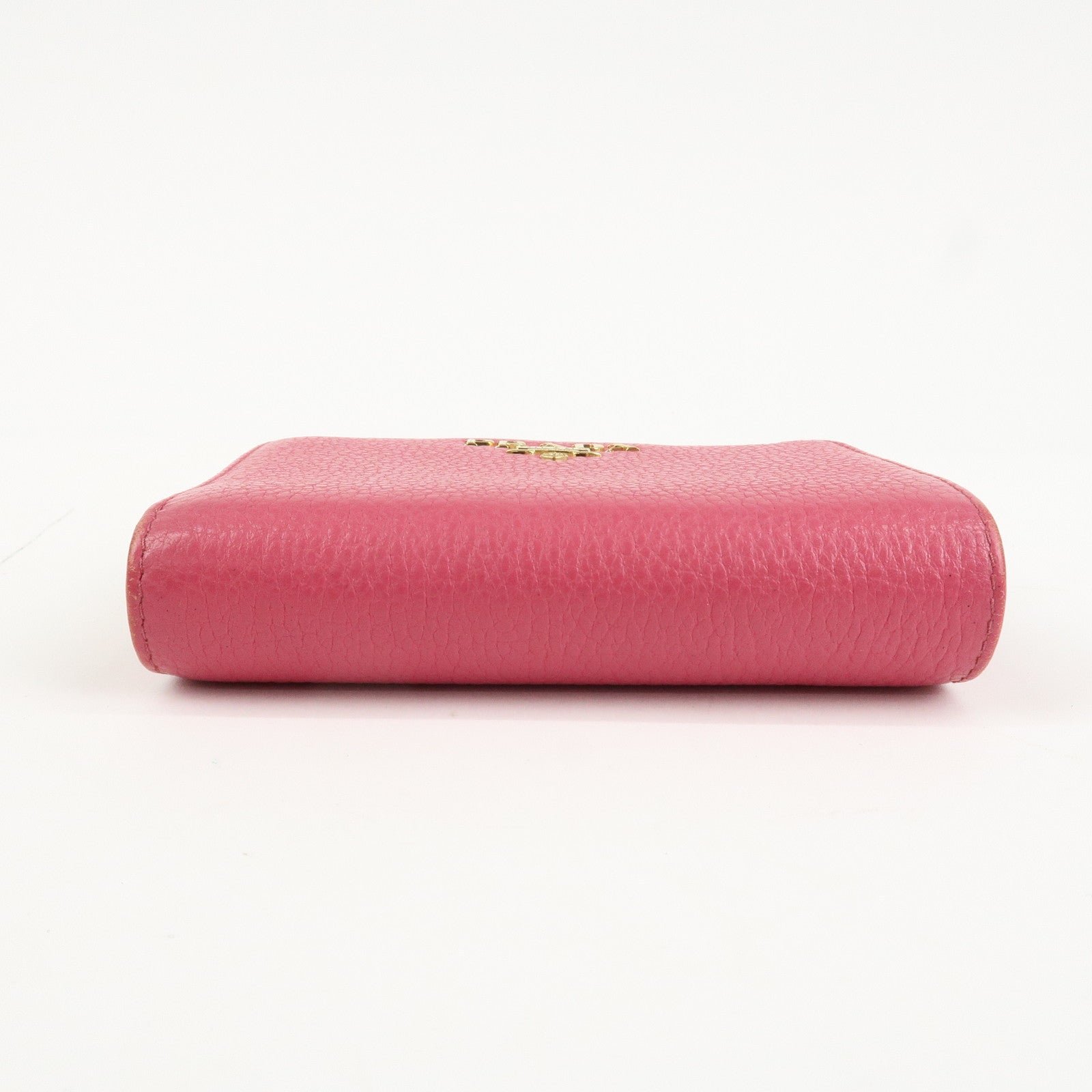 prada logo leather bi fold wallet small wallet pink 1ml018 used prada logo leather bi fold wallet small wallet pink 1ml018 used