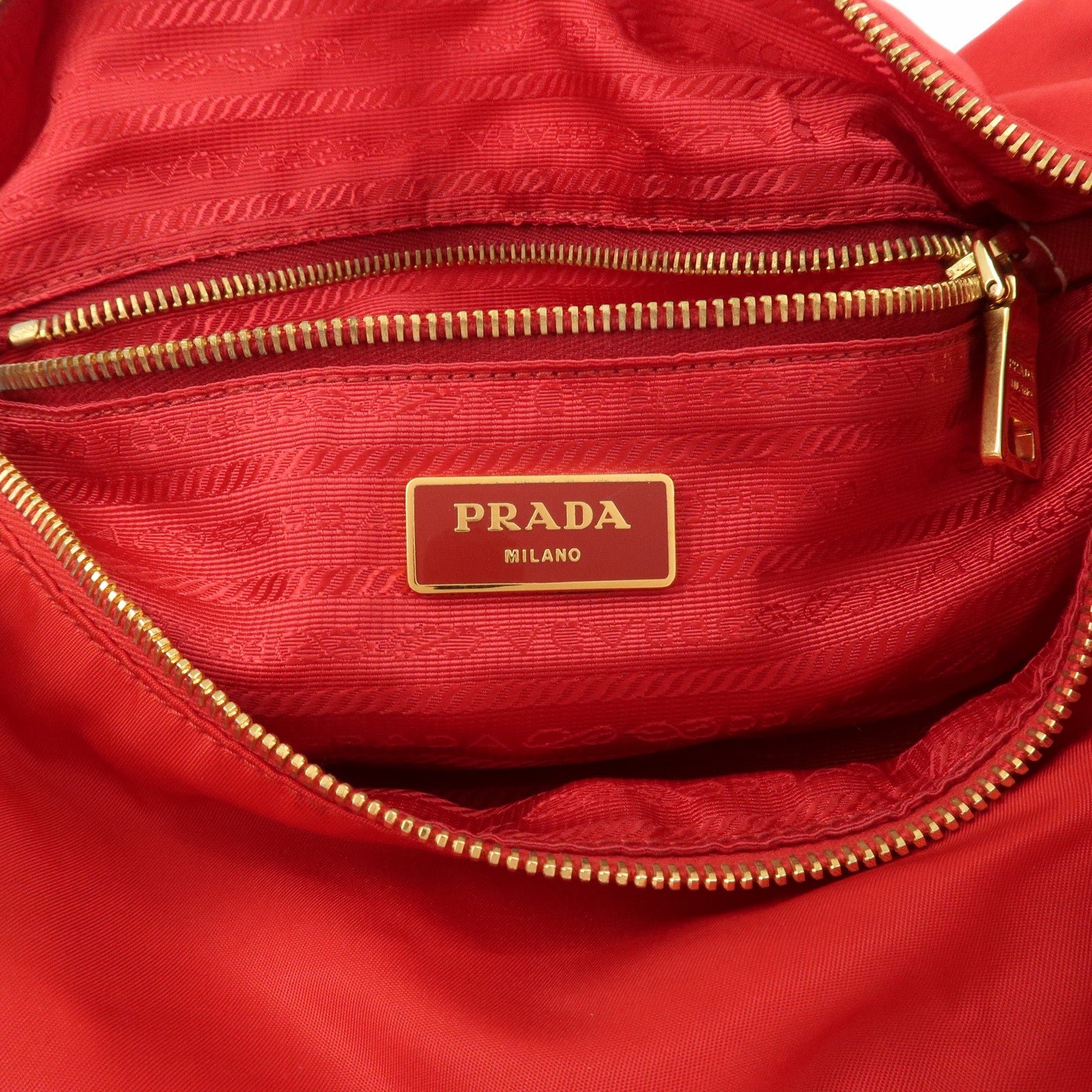 prada triangle logo nylon leather 2way shoulder bag hand bag red used prada triangle logo nylon leather 2way shoulder bag hand bag red used