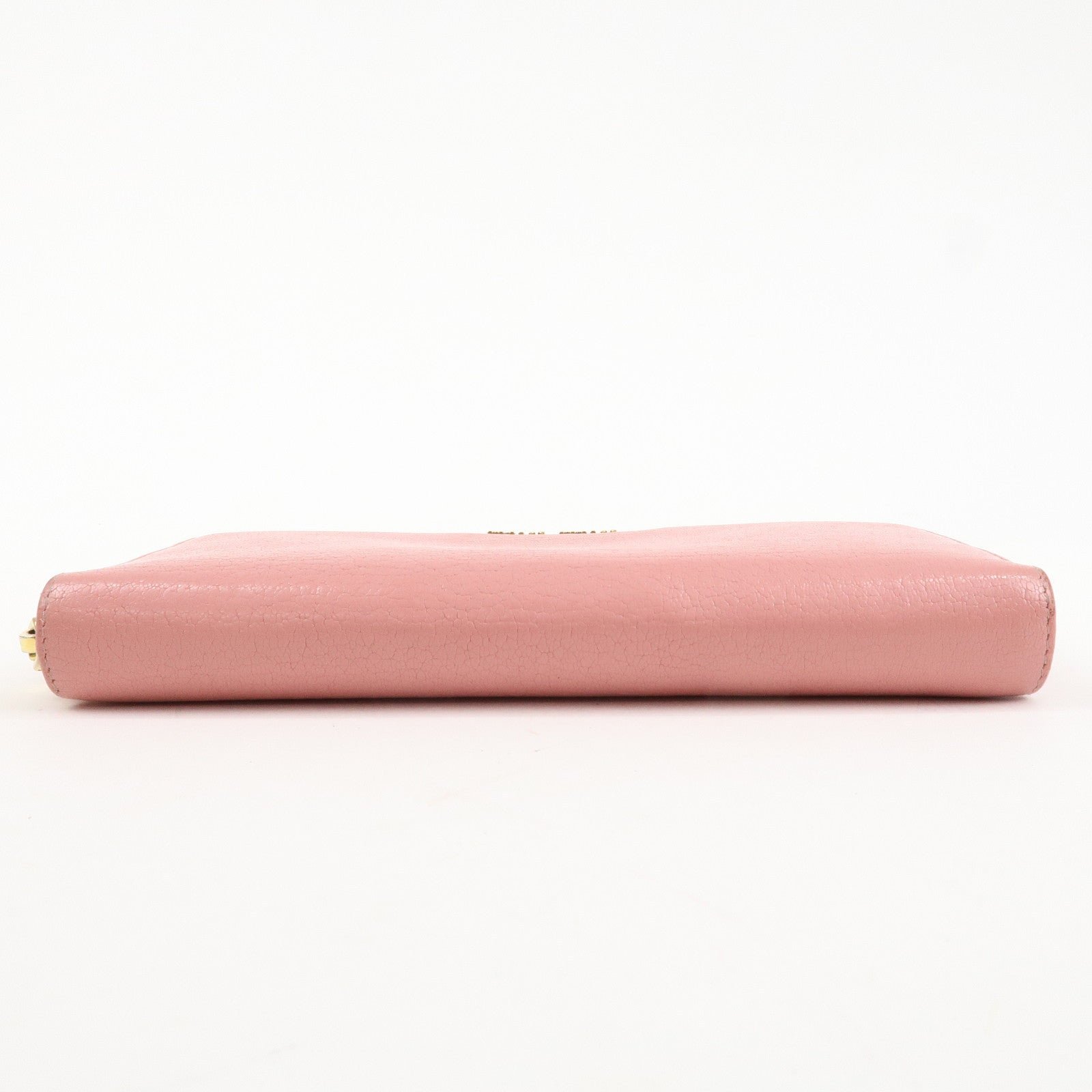 miu miu leather round zippy wallet long wallet pink 5ml506 used miu miu leather round zippy wallet long wallet pink 5ml506 used