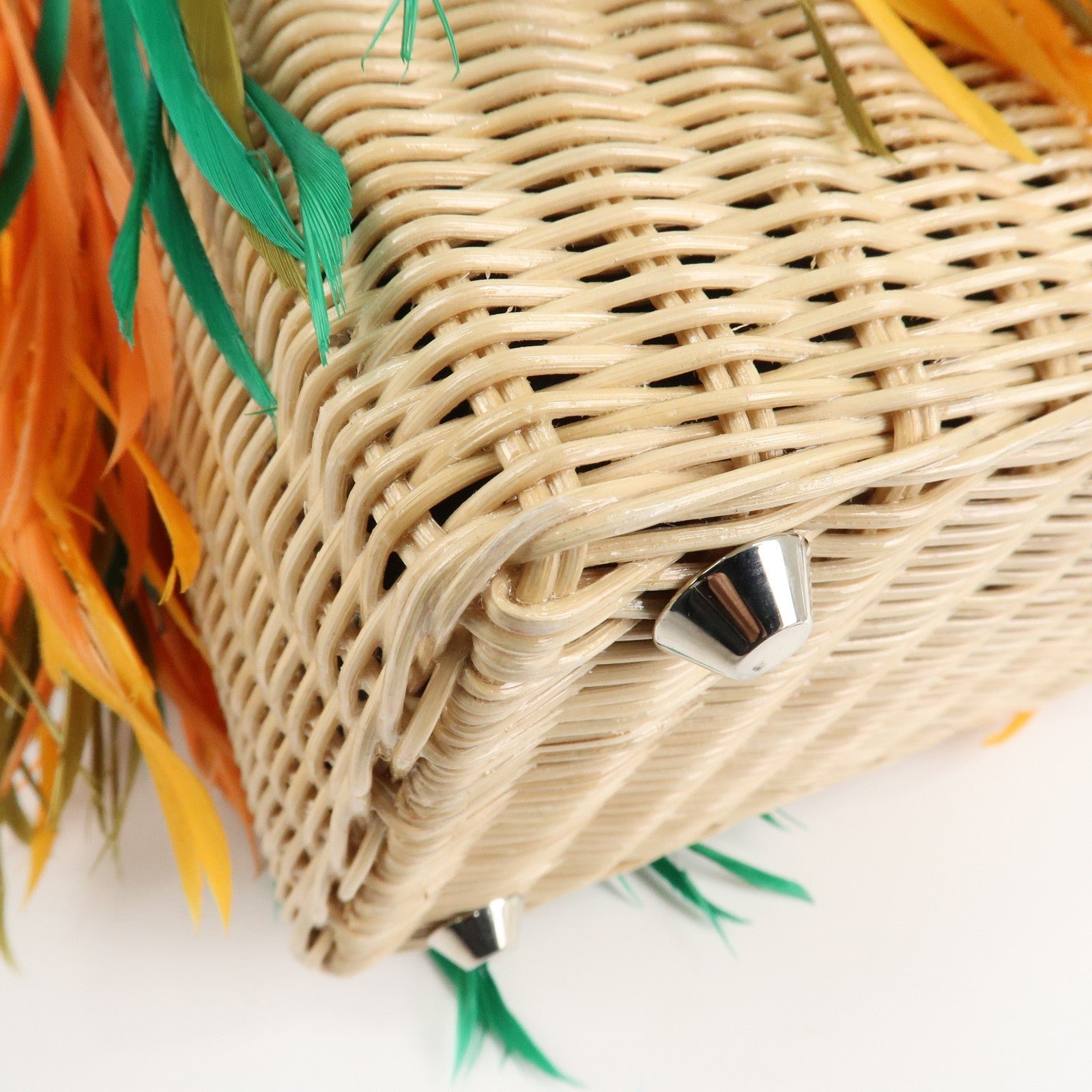 prada wicker canvas basket bag beige multicolor silver hdw 1bg835 used prada wicker canvas basket bag beige multicolor silver hdw 1bg835 used