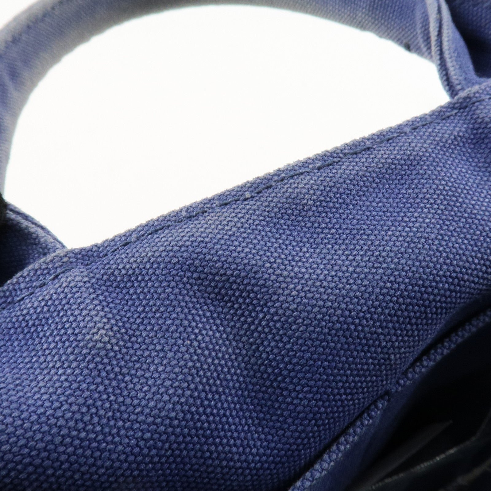 prada logo canapa canvas 2way tote bag hand bag navy b2642b used prada logo canapa canvas 2way tote bag hand bag navy b2642b used