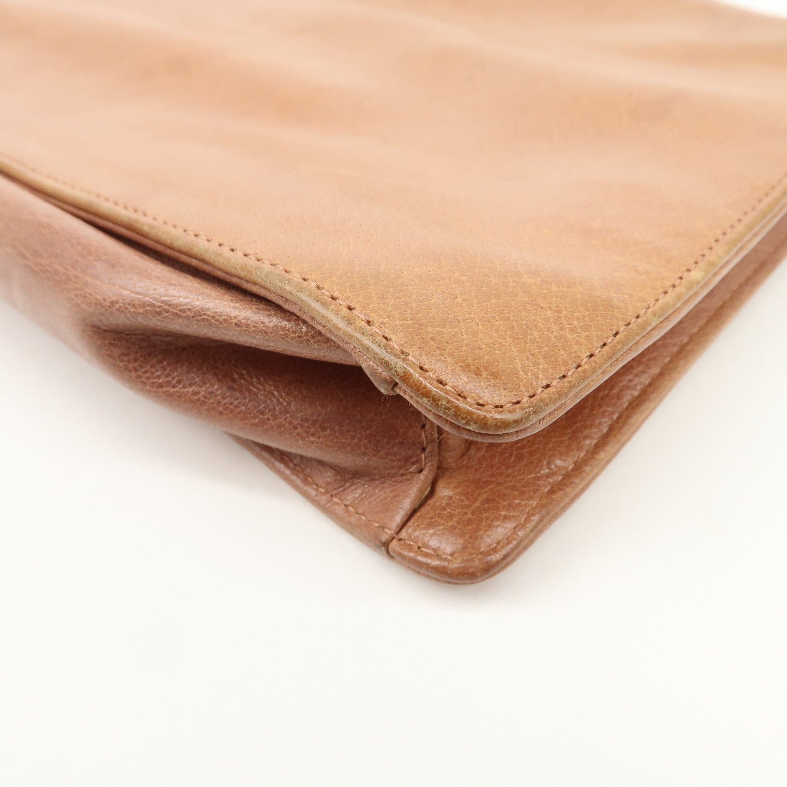 prada triangle logo leather shoulder bag hand bag brown used prada triangle logo leather shoulder bag hand bag brown used